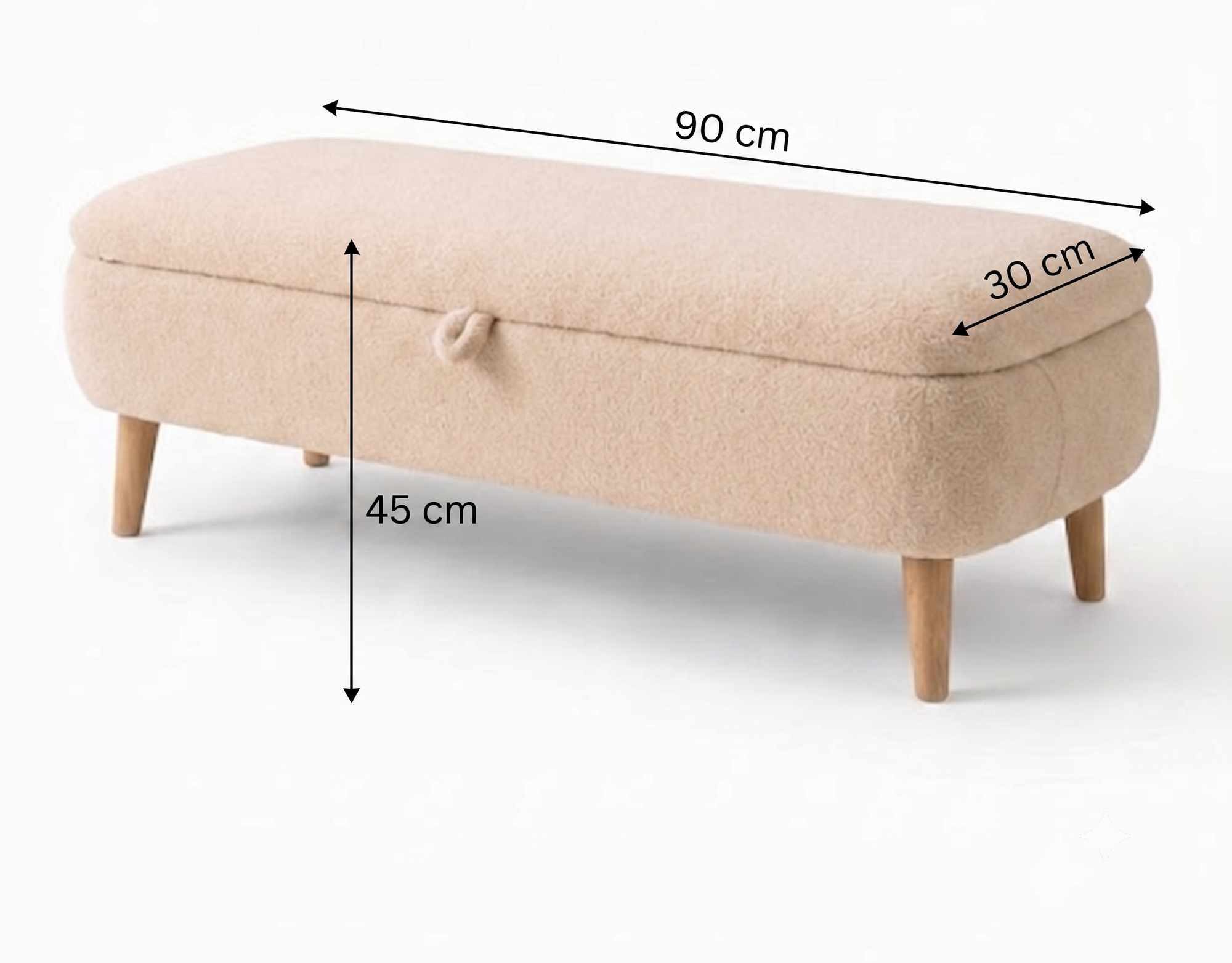 Skye Decor Polsterbank Snug Japandi (1-St), Teddy-Optik mit Stauraum