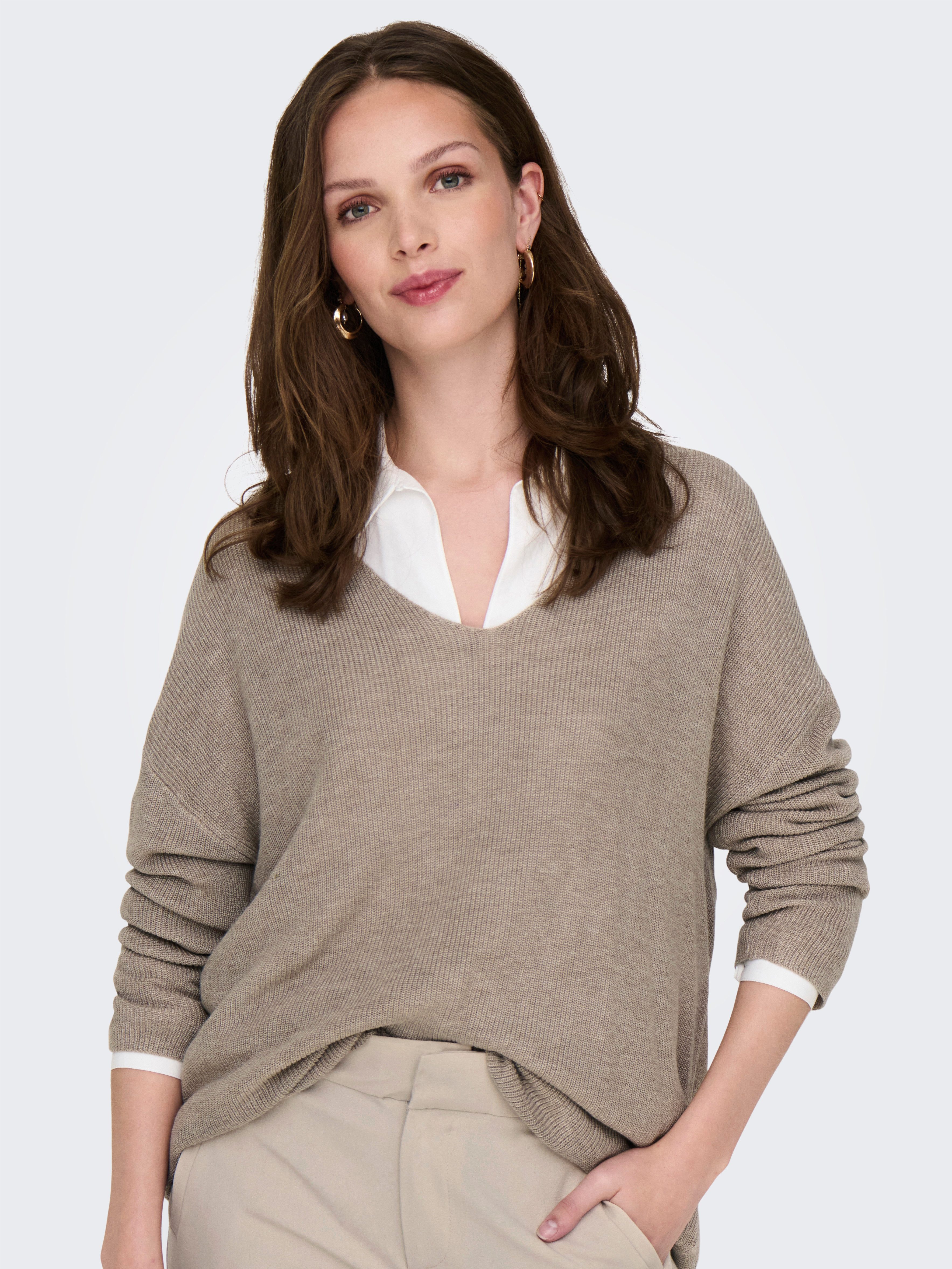 ONLY Strickpullover ONLLECIA LIFE LS LOOSE V-NECK CC KNT günstig online kaufen