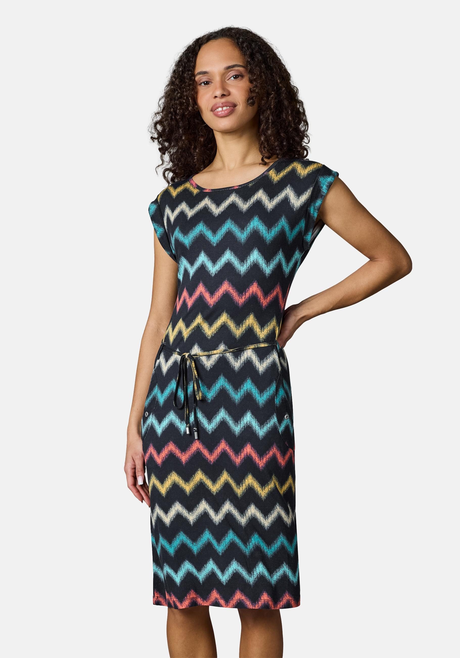 Ragwear Sommerkleid Taggien Print Leichtes, bequemes Midikleid mit Muster