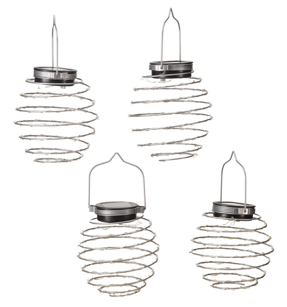 Smart Garden LED Solarleuchte Spiralight 4er-Set – Stilvolle Solarlichter Gartenbeleuchtung, Solarlicht, Solarleuchte 21 x 12 cm, als Garten und Party Beleuchtung