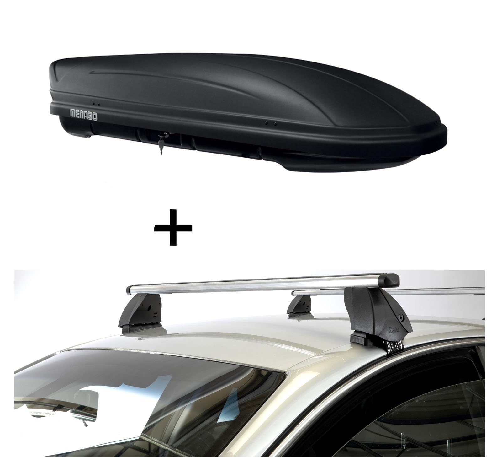 VDP Dachbox, (Für Ihren Volkswagen Golf V (1K) (5Türer) 0308, Dachbox und Dachträger im Set