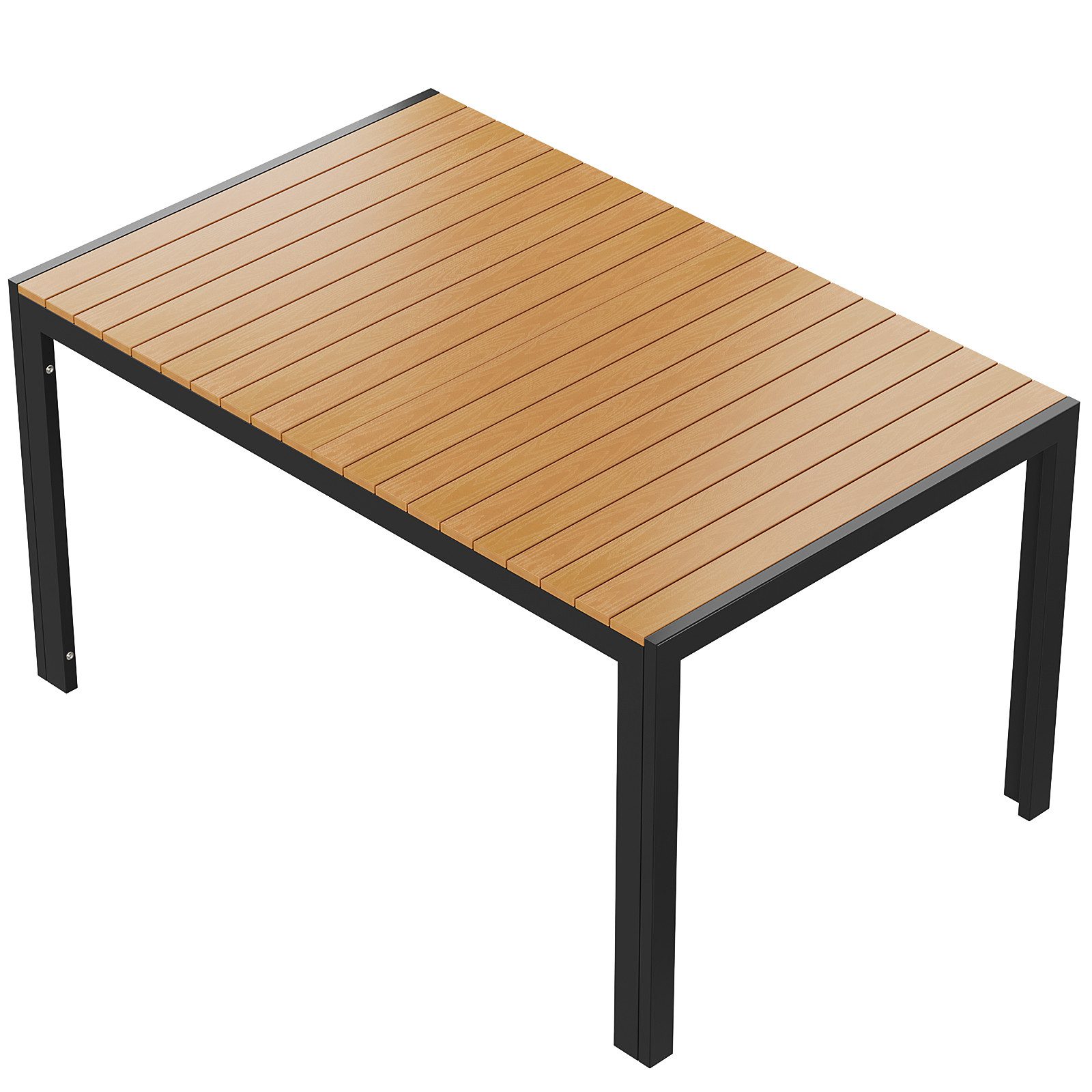 TLGREEN Gartentisch Wetterfest,Balkontisch Aluminium mit WPC Tischplatte, (Outdoor Esstisch für Balkon und Terrasse, Leichtgewicht), Stabiler Quadratisch Terrassentisch