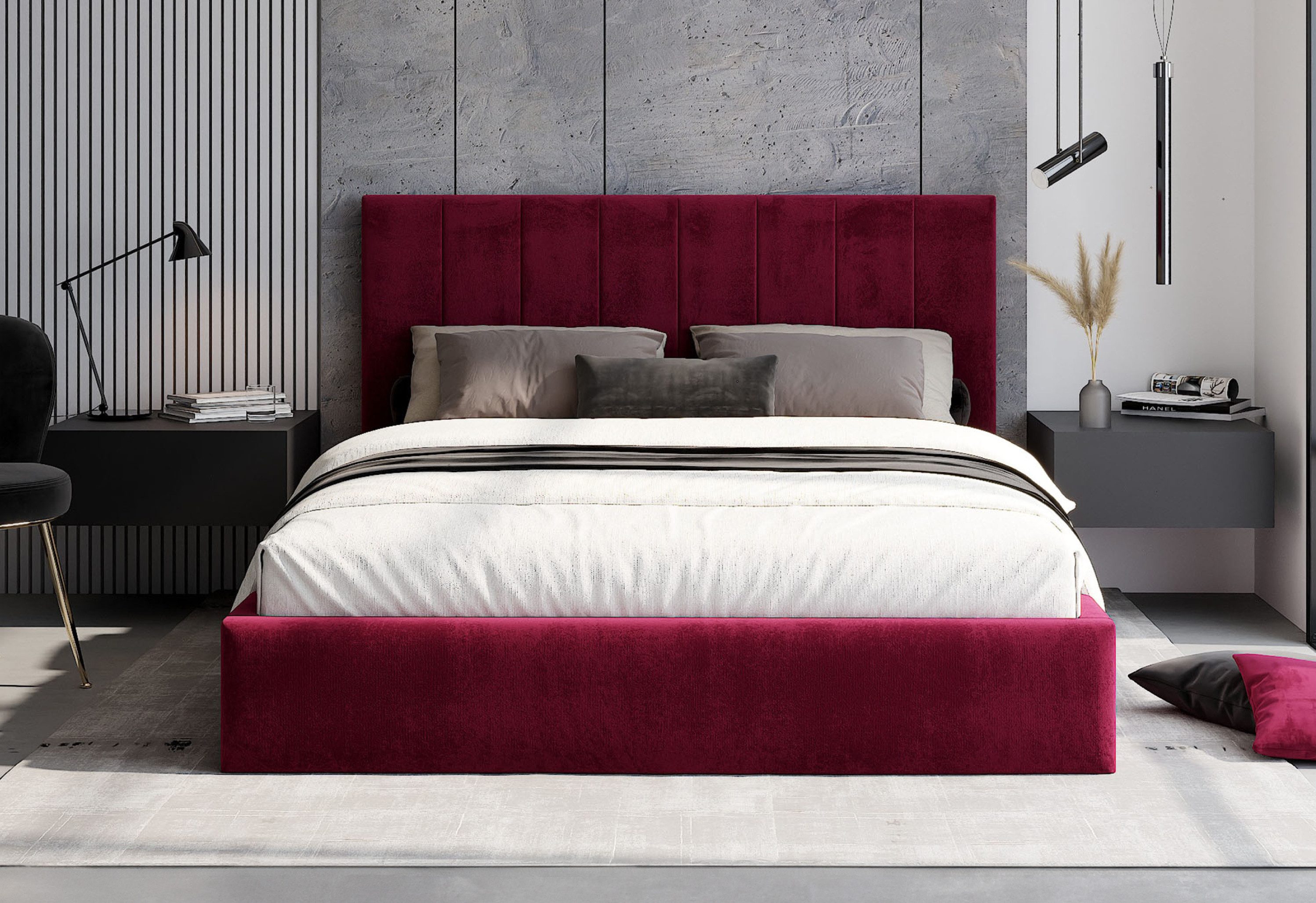 FDM Polsterbett OSKAR modern mit Bettkasten MADE IN EU - mit hochwertigem Paris Bezug (verfügbar 90x200 120x200 140x200 160x200 180x200cm, Bettrahmen, Bett, mit großen gepolsterten Kopfteil, mit Bettkasten zum aufklappen), Hebbarer Metallrahmen, Bettkasten, mit/ohne Matratze