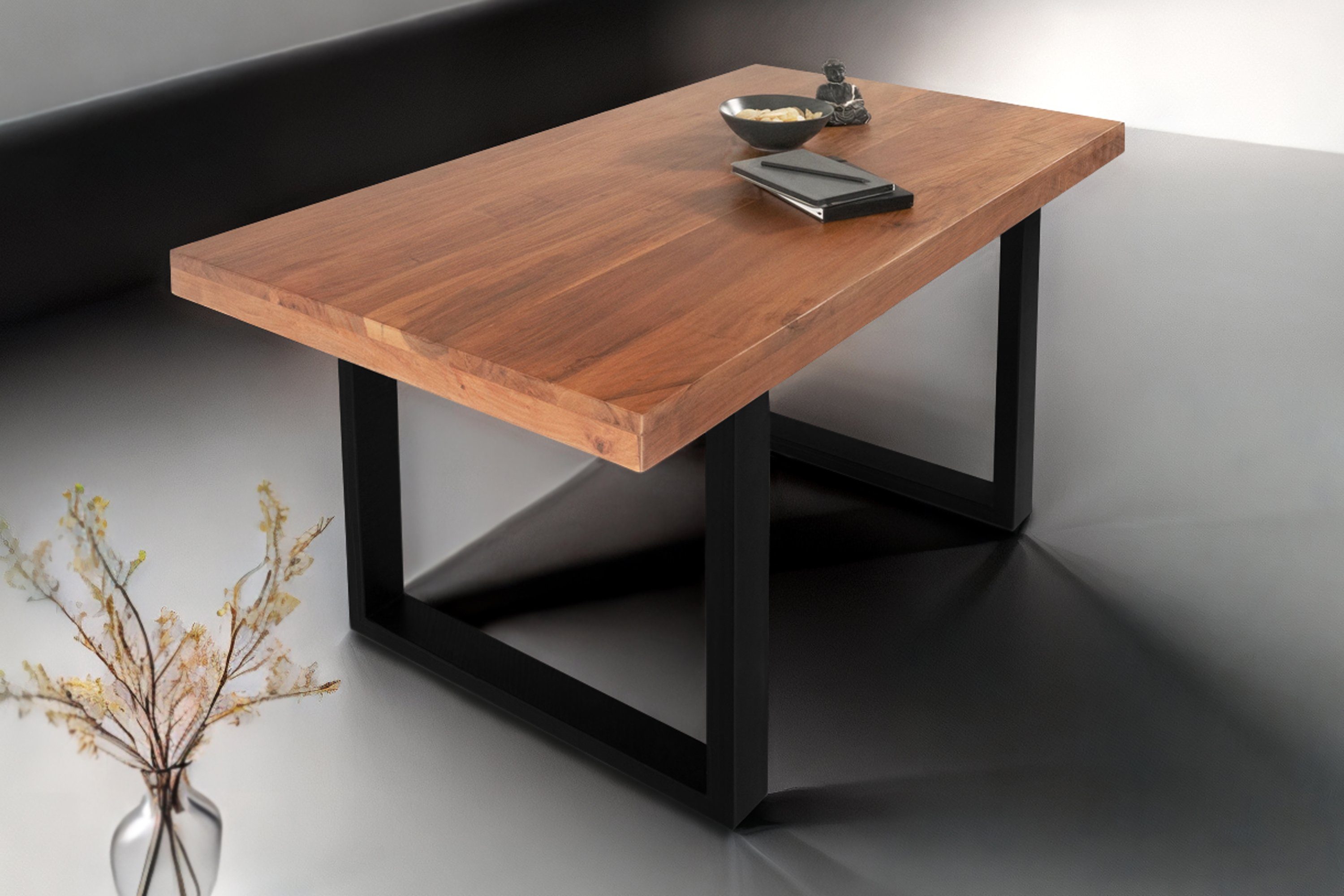 SAM® Esstisch Brasilia, Akazienholz, Metallgestell U-Form, gerade Kante günstig online kaufen