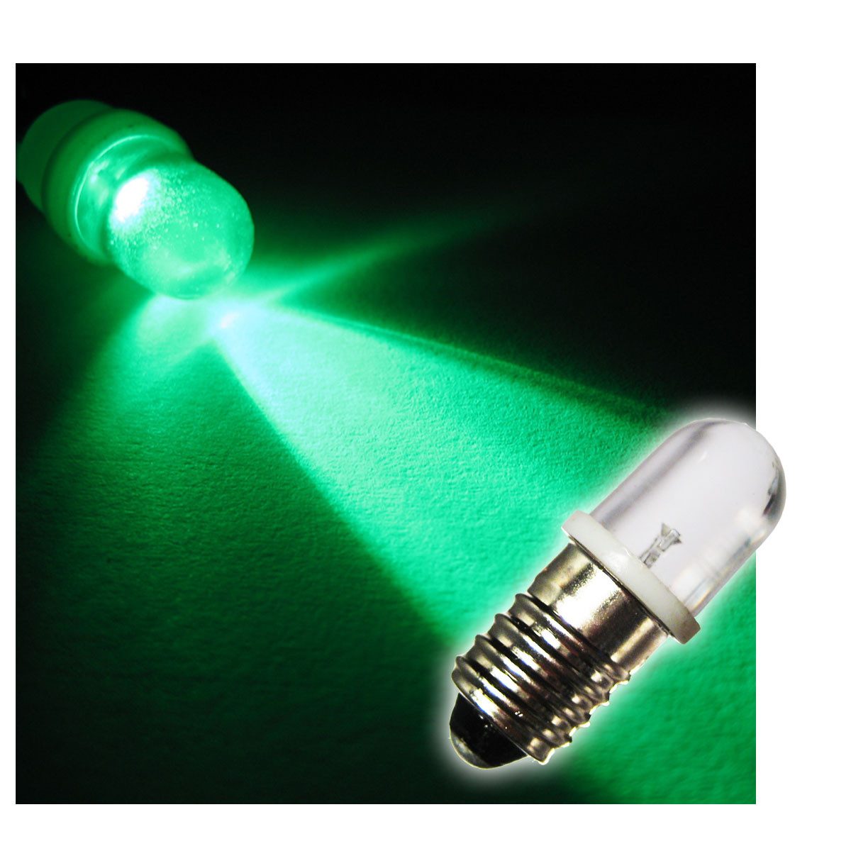 world-trading-net LED-Leuchtmittel 1 Stück LED-Schraubsockel Birne GRÜN 12V DC - E10, grün