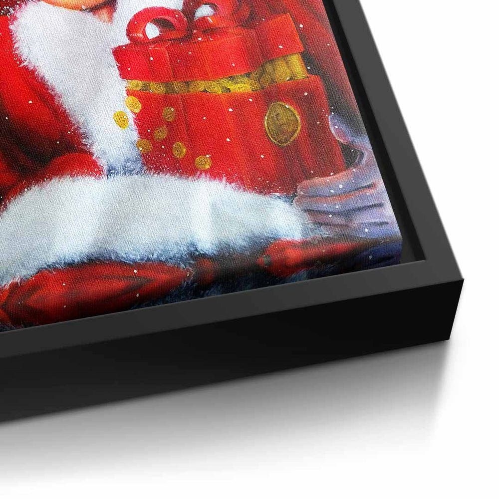 DOTCOMCANVAS® Leinwandbild, Premium Motivationsbild Rahmen designed Christmas by schwarzer Rich - Pamelyi 