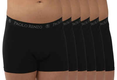 Paolo Renzo Boxershorts (6-St) Atmungsaktive Fitted Herren Boxer Shorts / Hipster Shorts aus hochwertiger Baumwolle in verschiedenen Farben und Größen