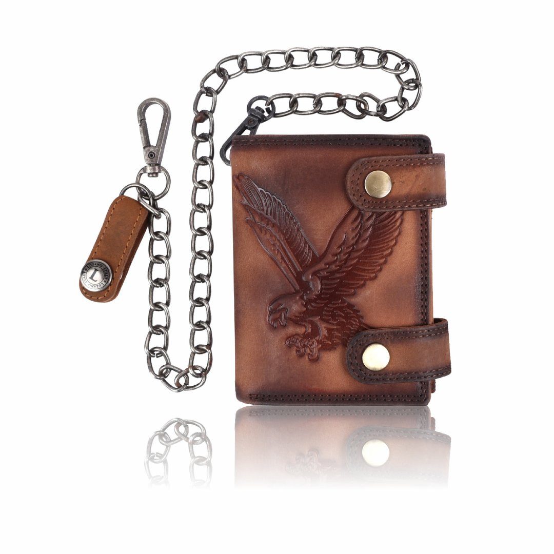 LOZANO Italy Bauchtasche 10732NC-BWL-A-48 TAN (1-tlg., 1x Geldbörse), Stilvolles Adler-Motiv