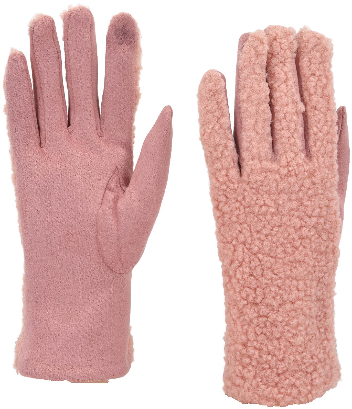 styleBREAKER Fleecehandschuhe Touchscreen Handschuhe mit Teddyplüsch (1-St)