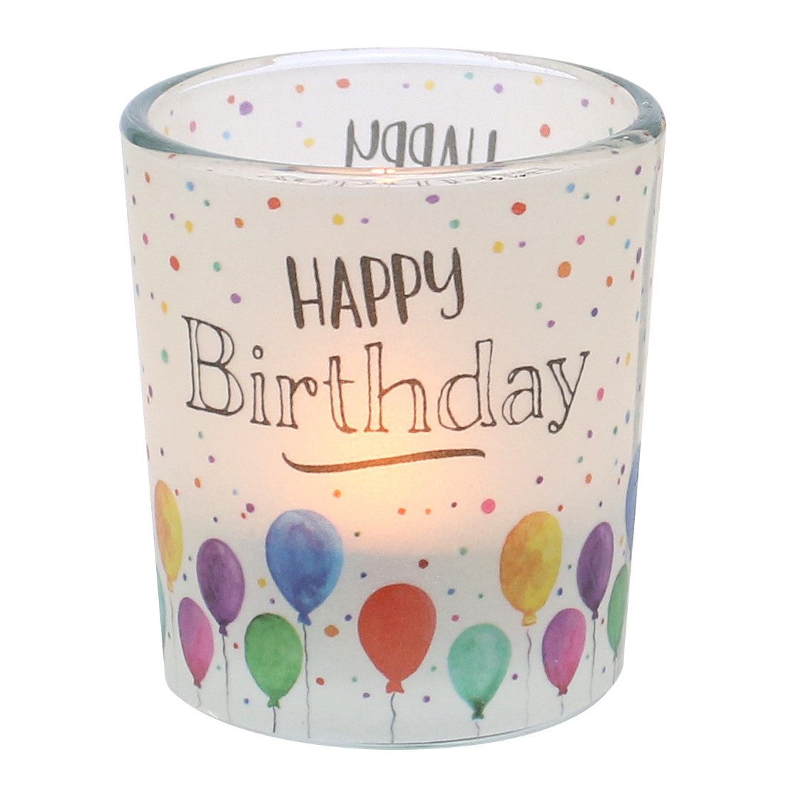 Dekohelden24 Windlicht Windlichtglas, Motiv Happy Birthday günstig online kaufen