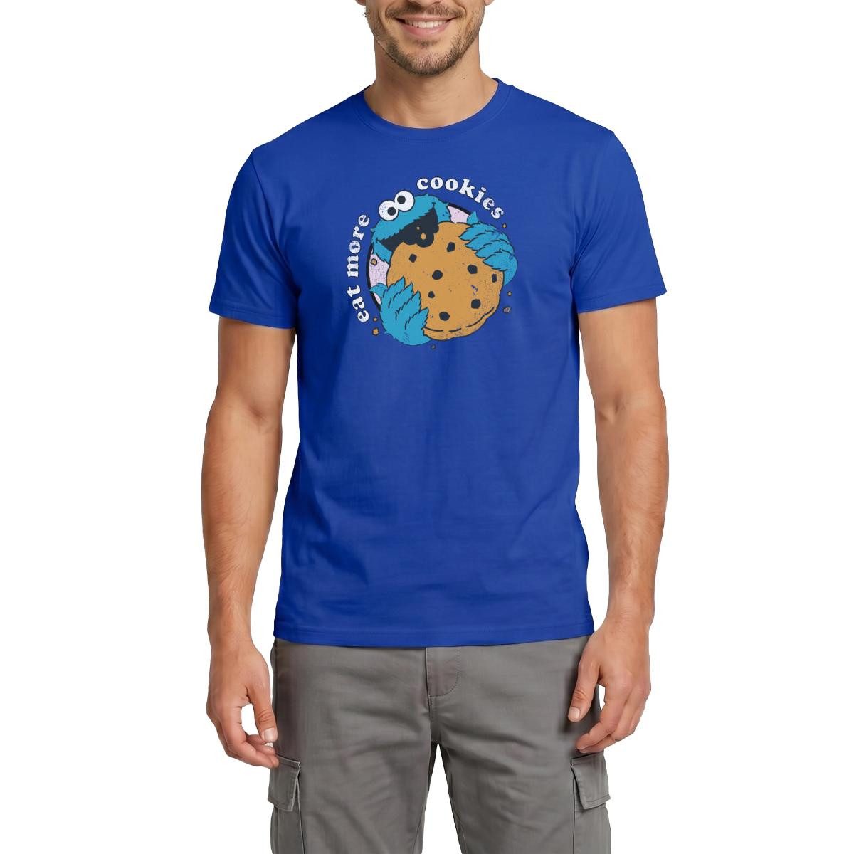 Spreadshirt T-Shirt Sesamstraße Krümelmonster Eat More Cookies Männer T-Shirt (1-tlg)