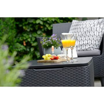 Keter Gartenlounge-Set 8-tlg. Garten-Sofagarnitur Salemo Graphitgrau 236629, (8-tlg)