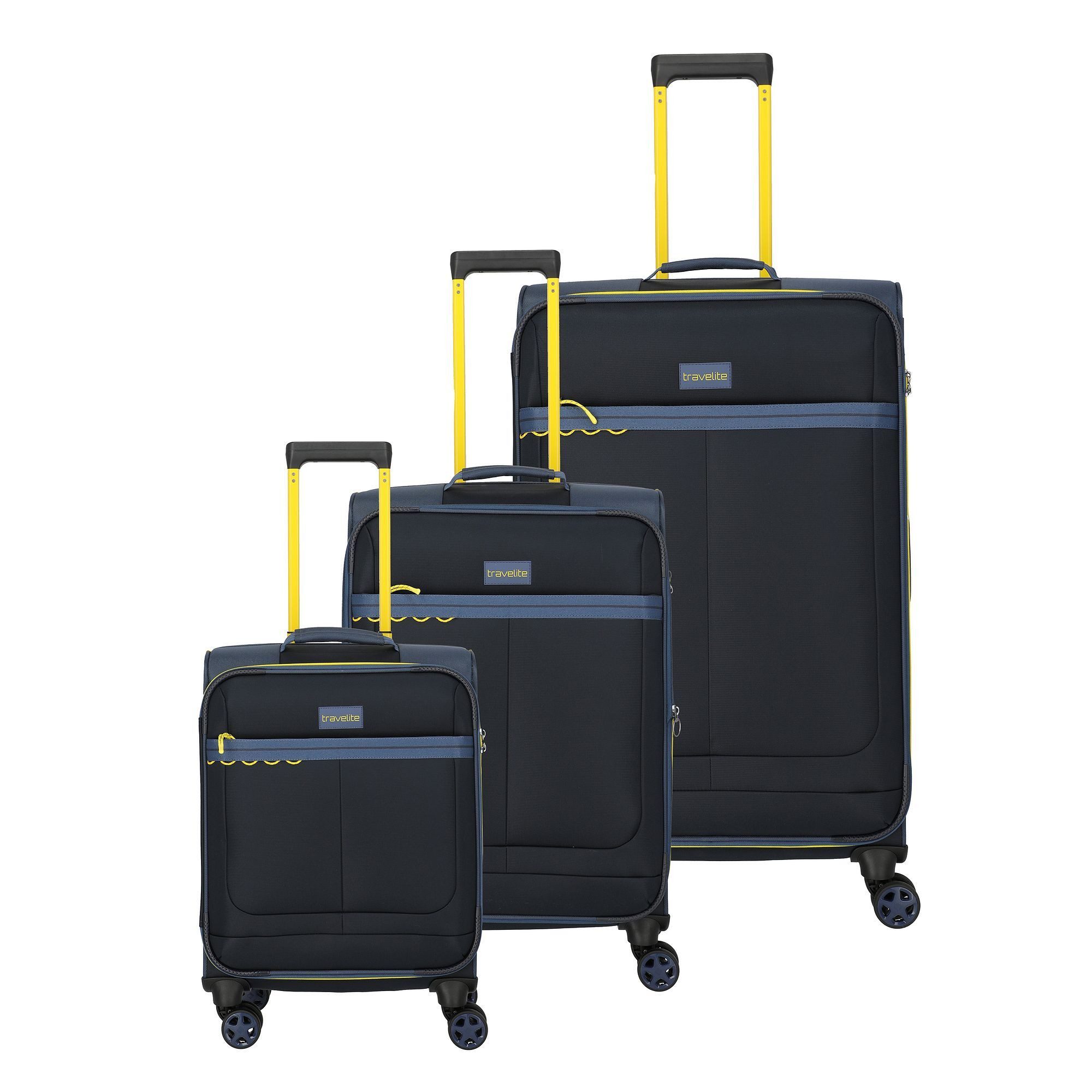 travelite Trolleyset Color Craze, 4 Rollen, (3-teilig, 3 tlg), Polyester