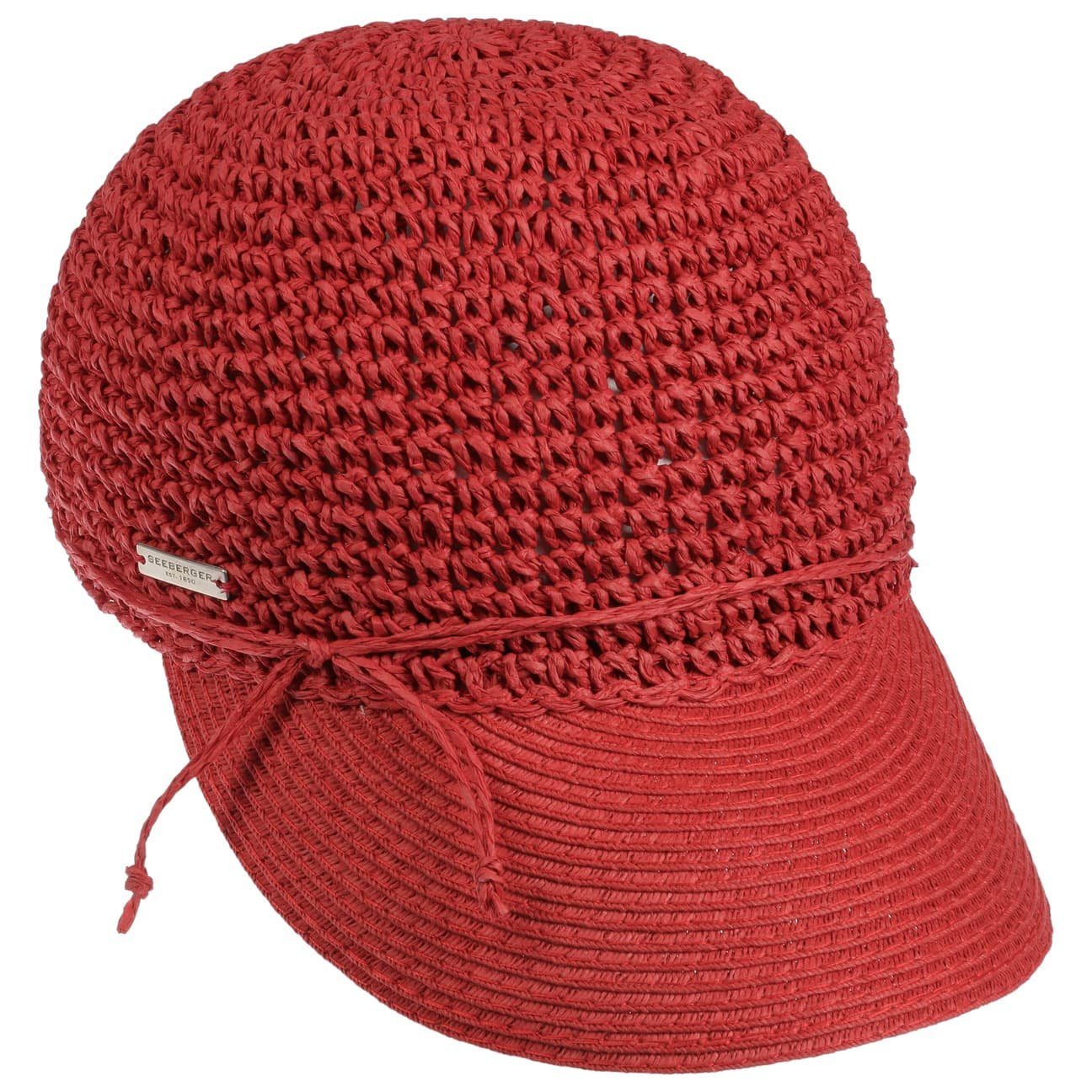 Seeberger (1-St) Visor Damencap Schirm rot mit