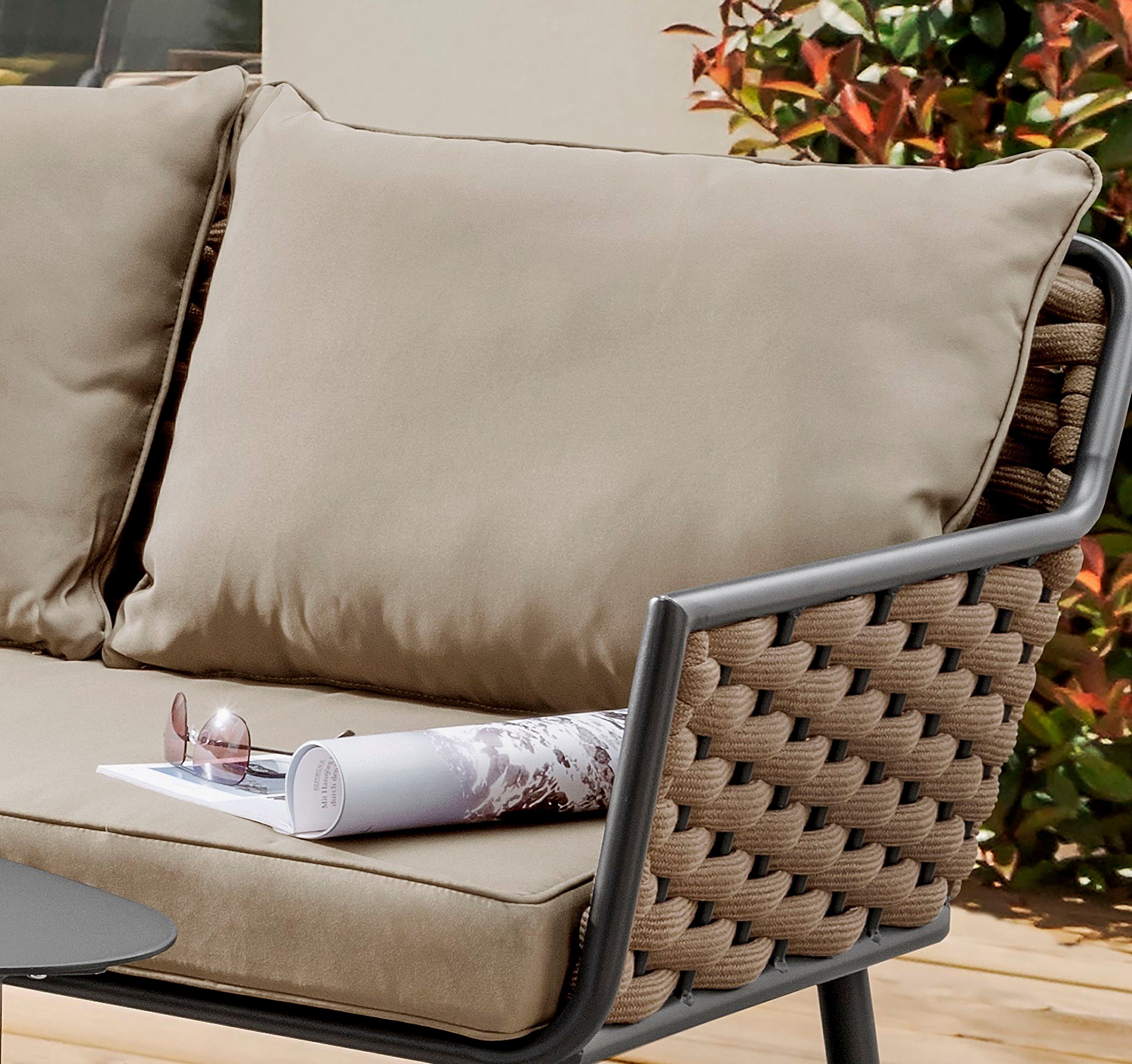 Destiny Gartenlounge-Set RAVENNA, (12-tlg., 1x 2er Sofa, 2x Sessel, 2x Tisch, inkl. Auflagen), Aluminium, Olefin-Rope