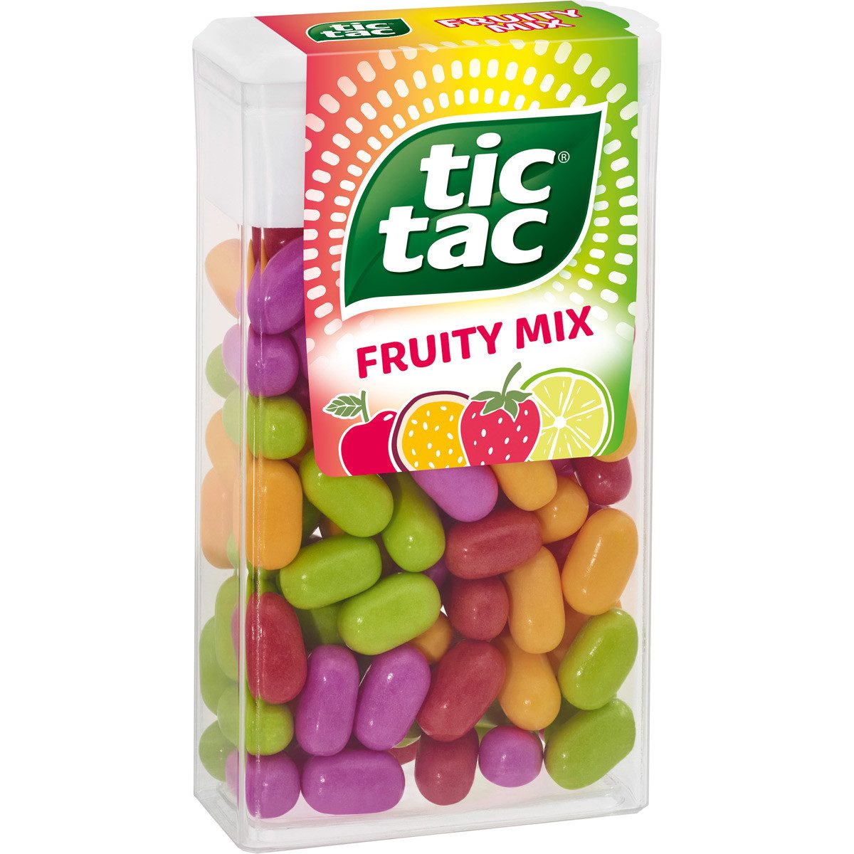 tic tac Süßigkeit, tic tac Fruity Mix Spender mit Dragees mit Fruchtgeschmack 54g