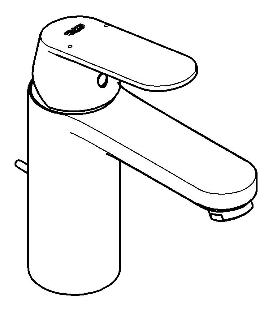 Grohe Waschtischarmatur Eurosmart Cosmopolitan Einhand mit Zugstangen-Ablaufgarnitur M-Size - Chrom