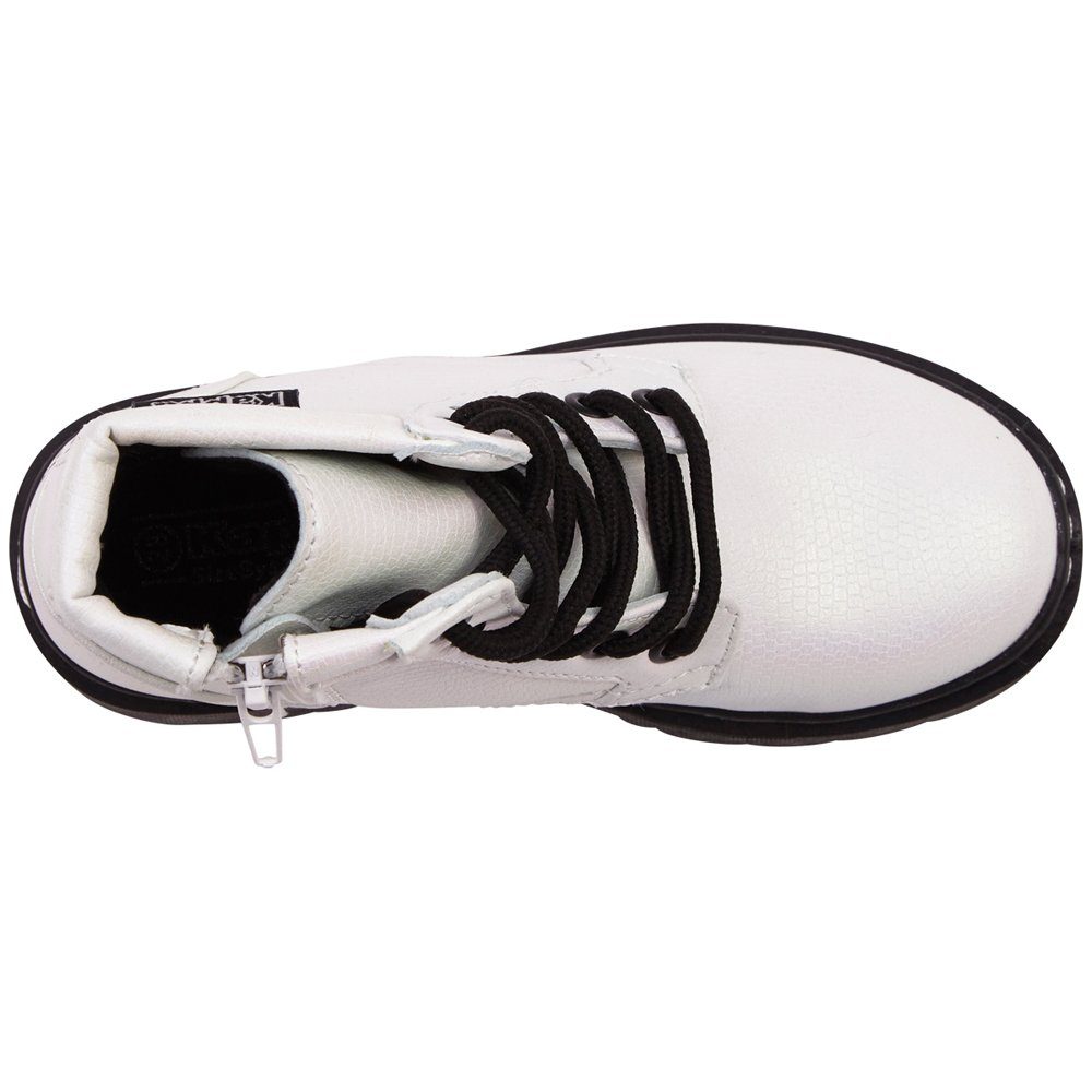 an Kappa white-black Reißverschluss Schuhinnenseite Schnürboots der mit praktischem