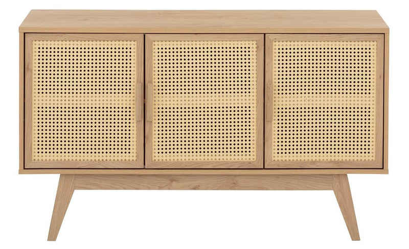 Home affaire Sideboard Bridget, 2 verstellbare Einlegeböden, Beine aus Holz, Breite 128 cm, Höhe 75 cm