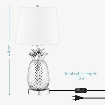 Navaris Tischleuchte, LED wechselbar, Tischlampe im Ananas Design - dimmbar - 44cm hoch - mit E27 Leuchtmittel - Touch Lampe für Nachttisch Beistelltisch - Dekolampe
