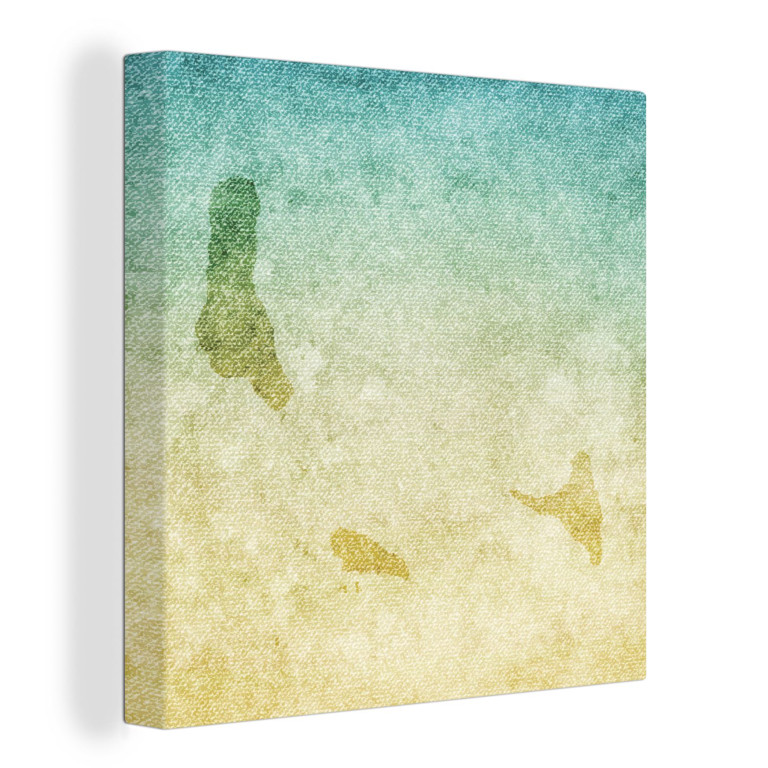 OneMillionCanvasses® Leinwandbild Komoren Illustration auf einer Grunge-Leinwand Textur., (1 St), Leinwand Bilder für Wohnzimmer Schlafzimmer | Leinwandbilder