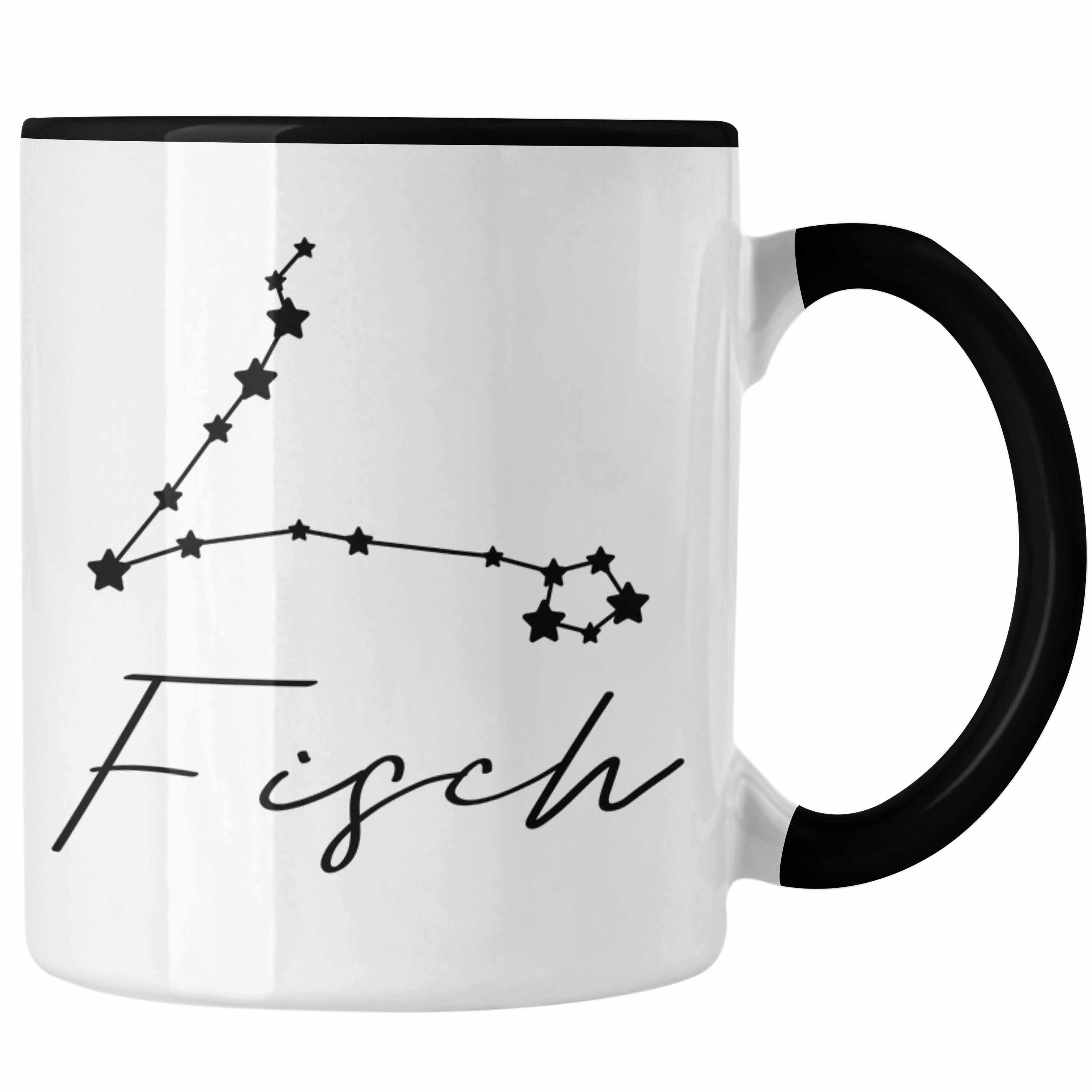 Tierkreiszeichen Trendation - Geschenk Horoskop Sternzeichen Tasse Fisch Tasse Schwarz Trendation