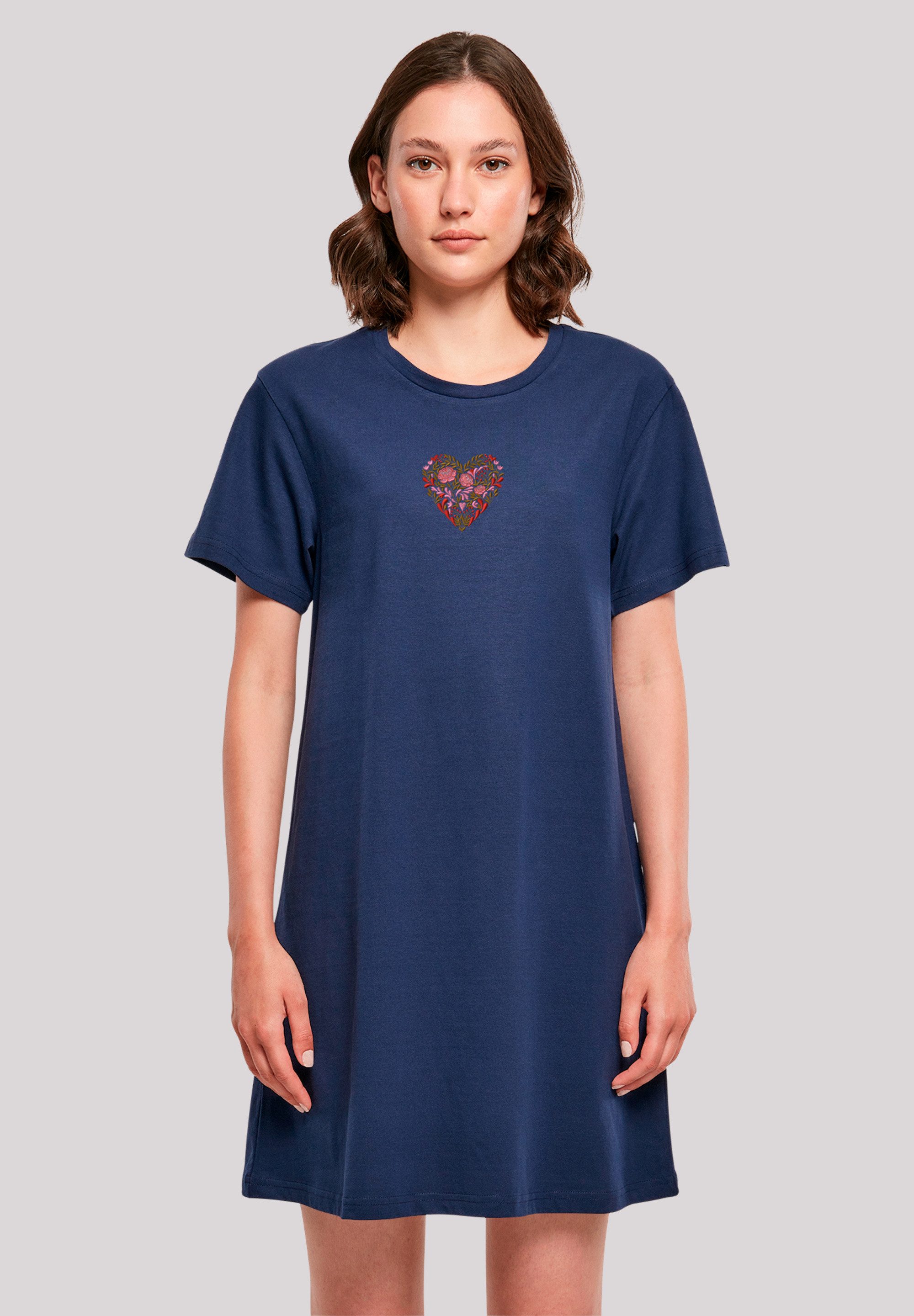 F4NT4STIC Shirtkleid Flower Heart Bestickt Premium günstig online kaufen