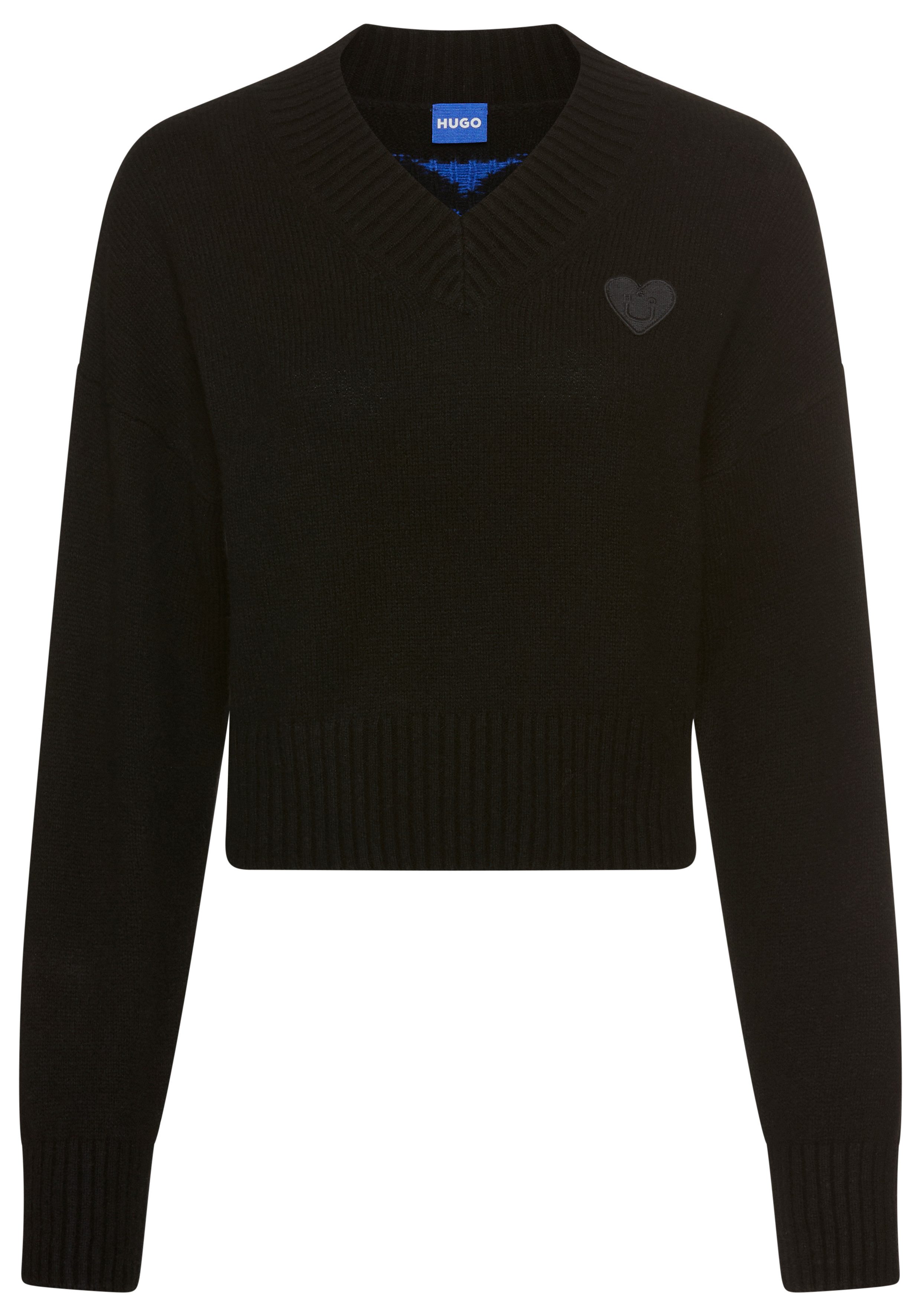 HUGO Blue Strickpullover Scutie Relaxed Fit, in Cropped-Länge günstig online kaufen