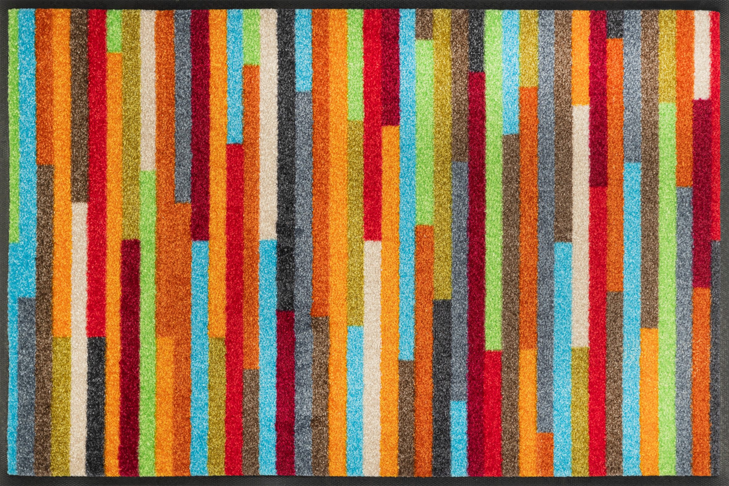 wash+dry by Kleen-Tex Fußmatte Mikado Stripes, rechteckig, Höhe: 7 mm, Schmutzfangläufer, modernes Streifen Design, rutschhemmend, waschbar