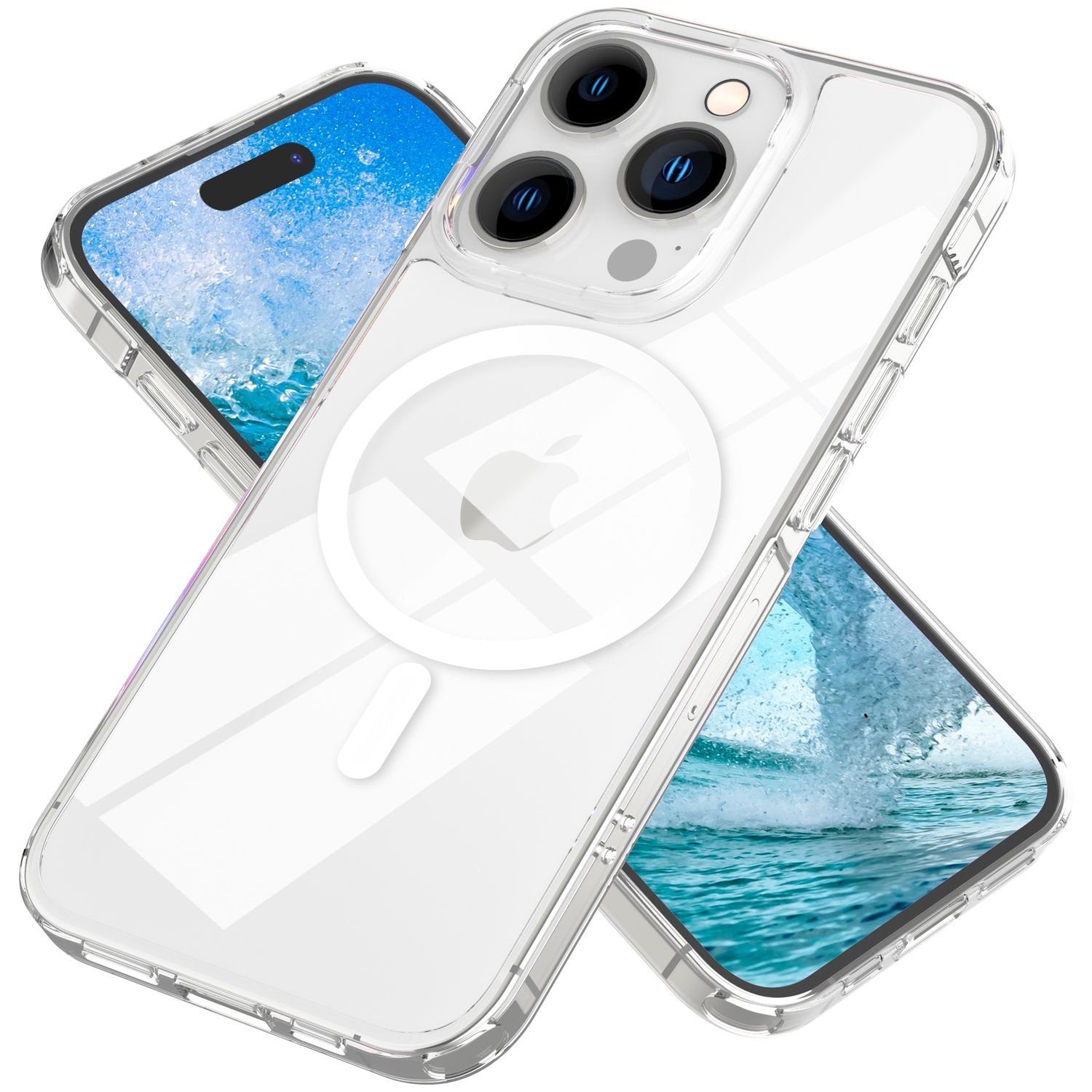 Nalia Smartphone-Hülle Apple iPhone 15 Pro 15,5 cm (6,1 Zoll), Klare Harte Hülle / mit MagSafe Funktion / Vergilbungsfrei / Kratzfest