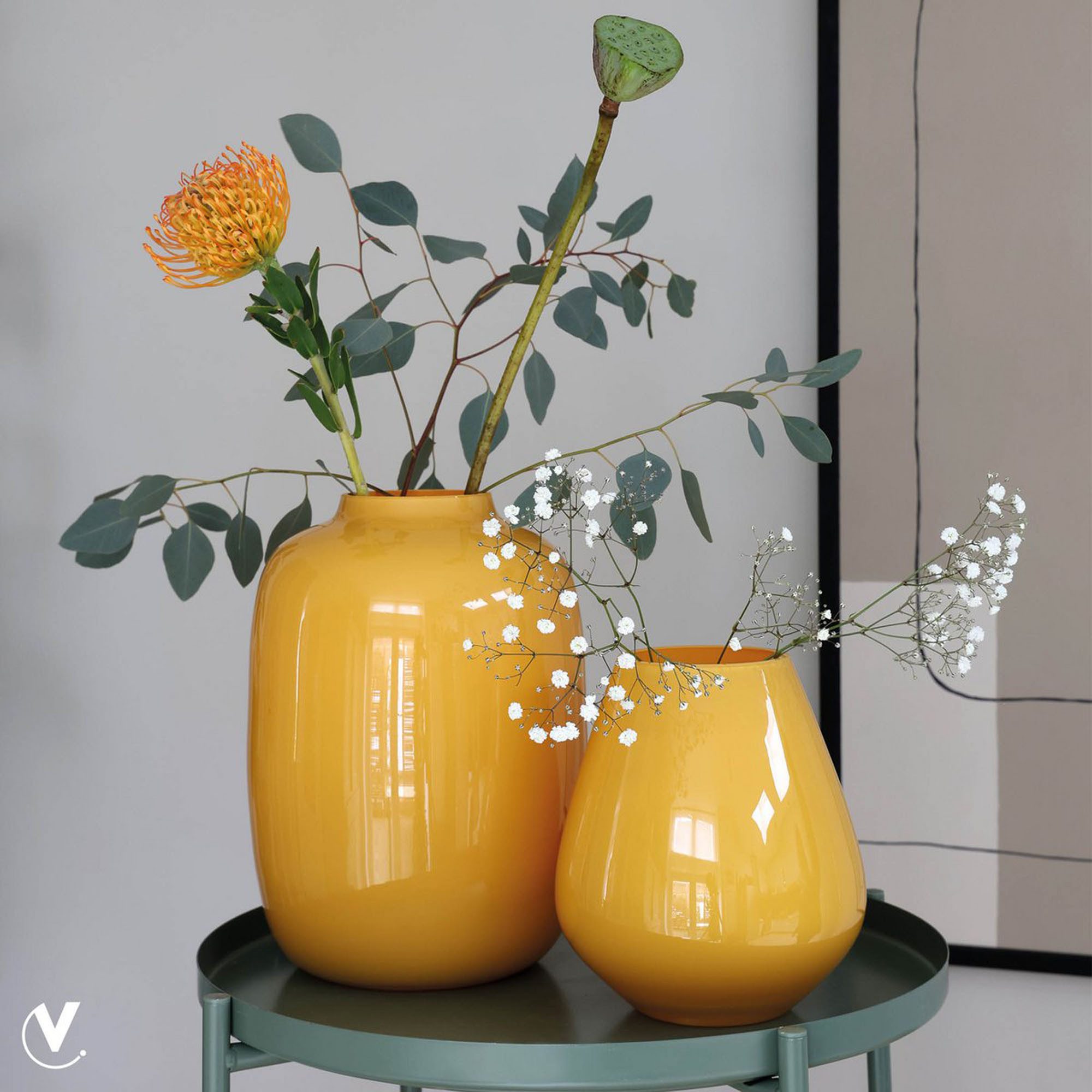 Vase the World Tischvase Glasvase breit 29 cm für Blumen Glas mundgeblasen (1 St), abgerundete Zylinderform, mundgeblasen