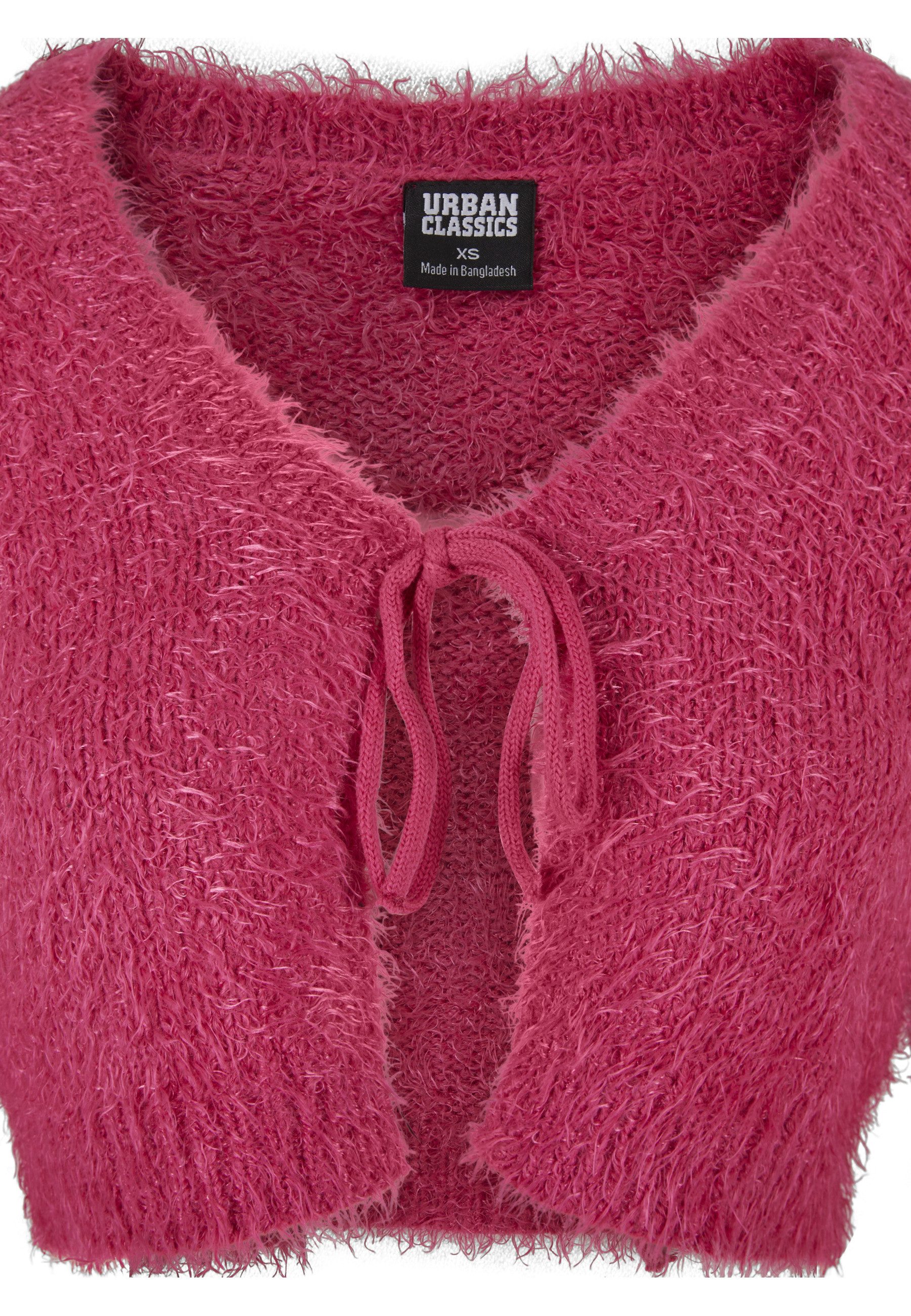 URBAN CLASSICS Strickjacke Urban Classics Damen Ladies Tied Cropped Feather Cardigan (1-tlg)