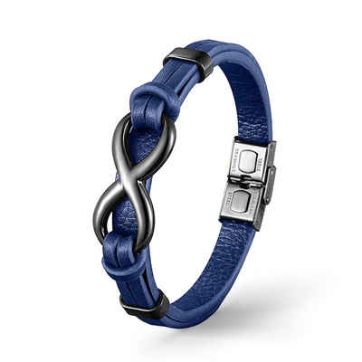 UNIQAL.de Lederarmband »Unendlichkeit Leder Armband "INFINITY" Herren« (Edelstahl, Echtleder, Casual Style, Handgefertigt), Designed in Germany