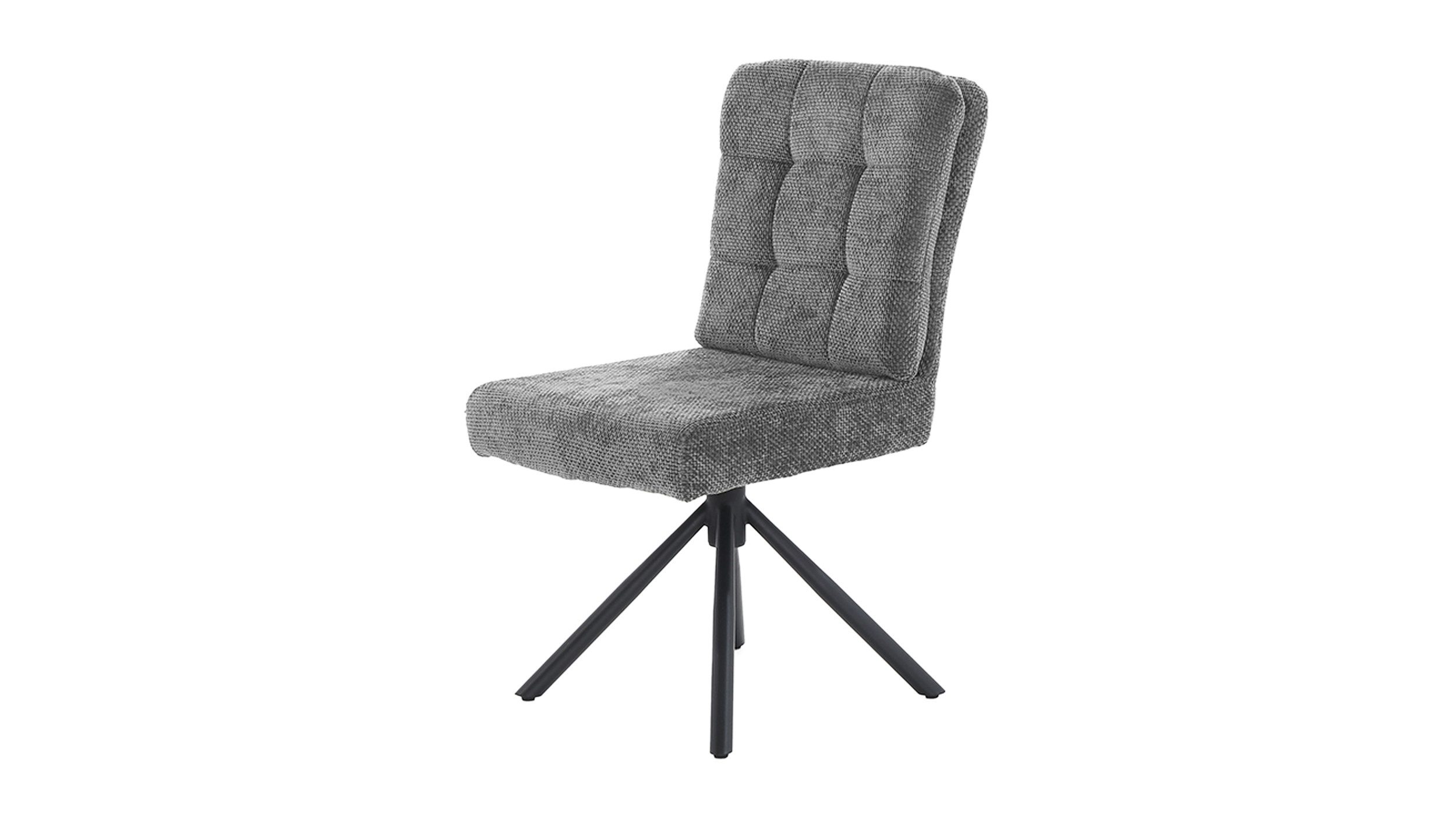 Massivart® Polsterstuhl drehbar, Esszimmerstuhl mit Wippfunktion und Taschenfederkern, »Hedia«, Chenille-Optik · Metallgestell schwarz · mit Nivellierung