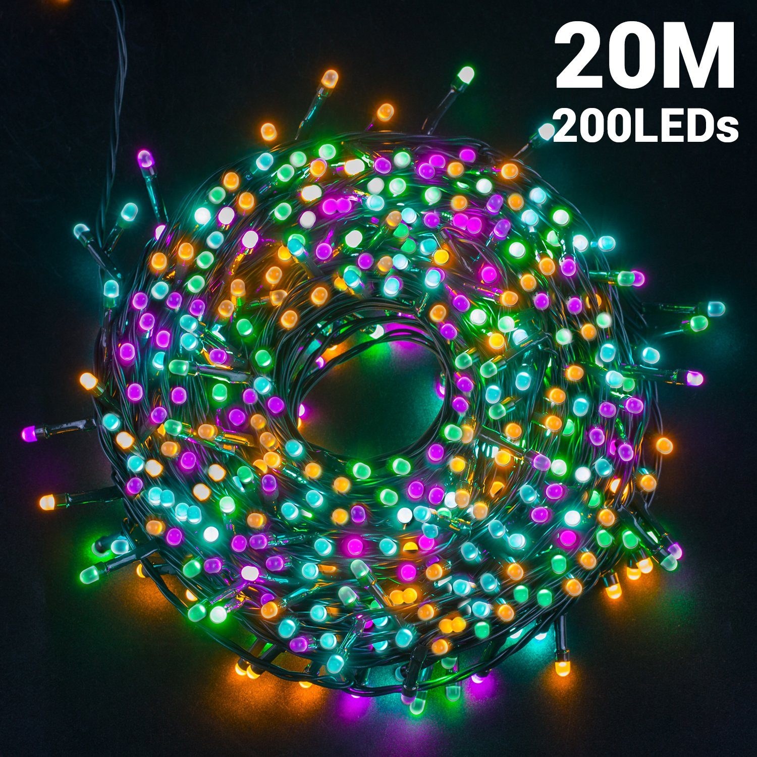 Elegear LED-Lichterkette LED Lichtervorhang fensterbilder weihnachten, 8Modi Weihnachtsdeko, 200-flammig, für fenster Weihnachtsbäume Weihnachtsdeko, IP44