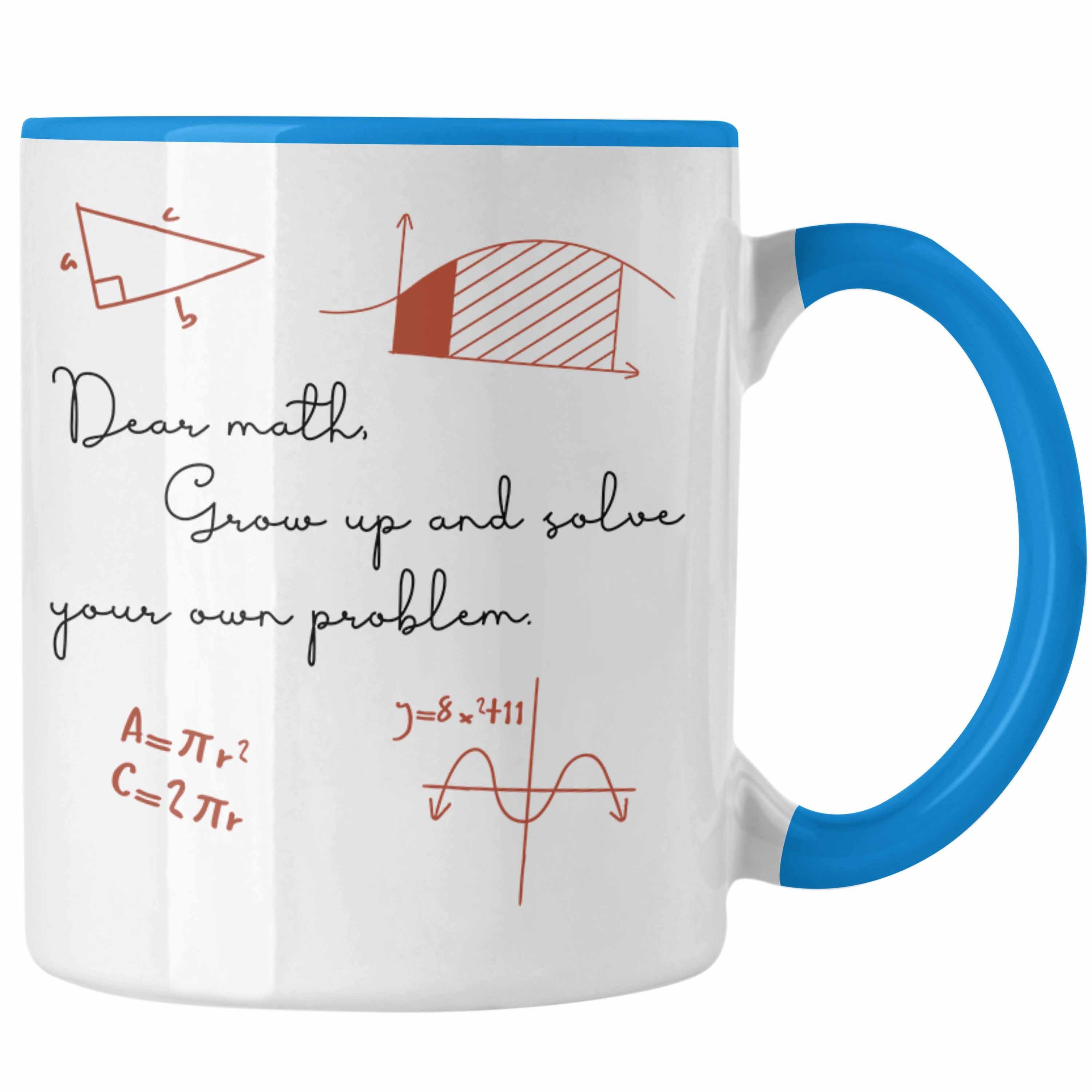 Trendation Tasse Studenten Geschenk für Tasse Mathematiker, K Lehrer Mathe Lustige Blau oder