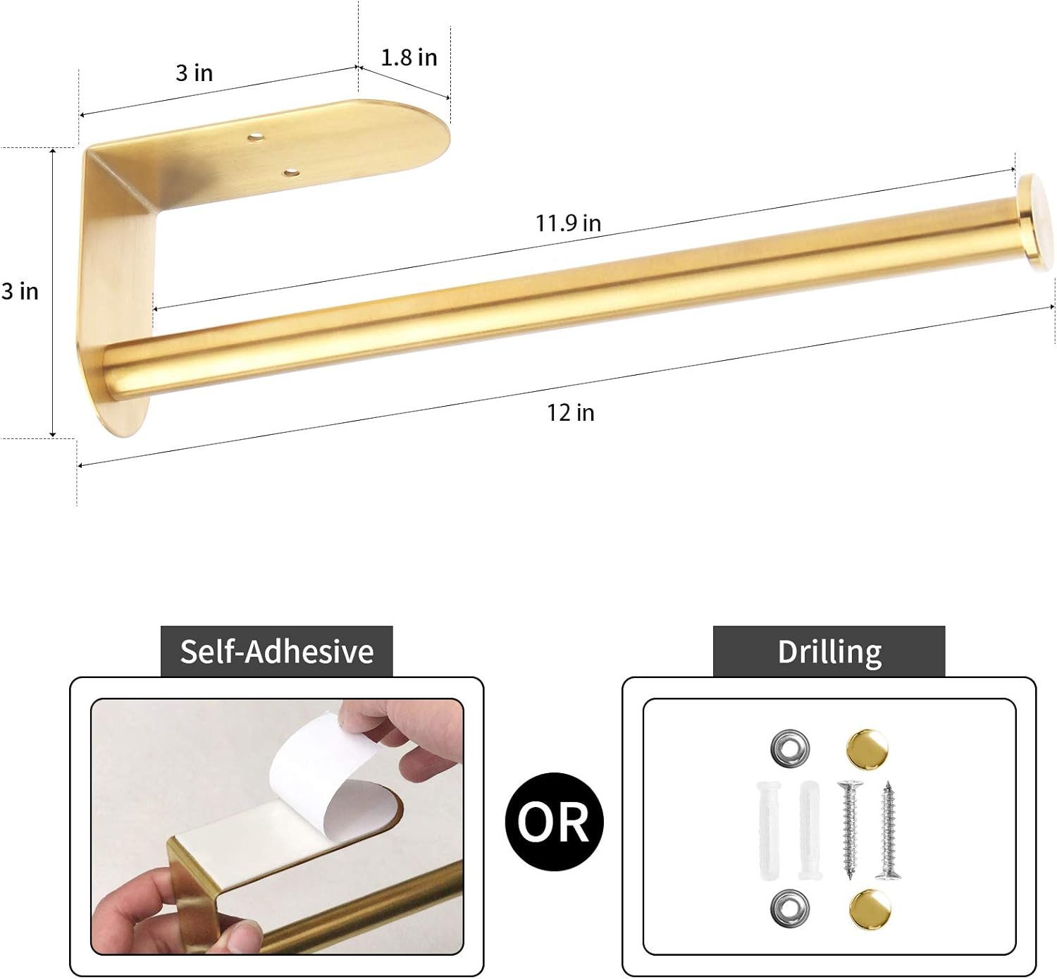 GOLDEN Küchenrollenhalter Küchenrollenhalter Ohne Bohren, Edelstahl 304 Pap günstig online kaufen