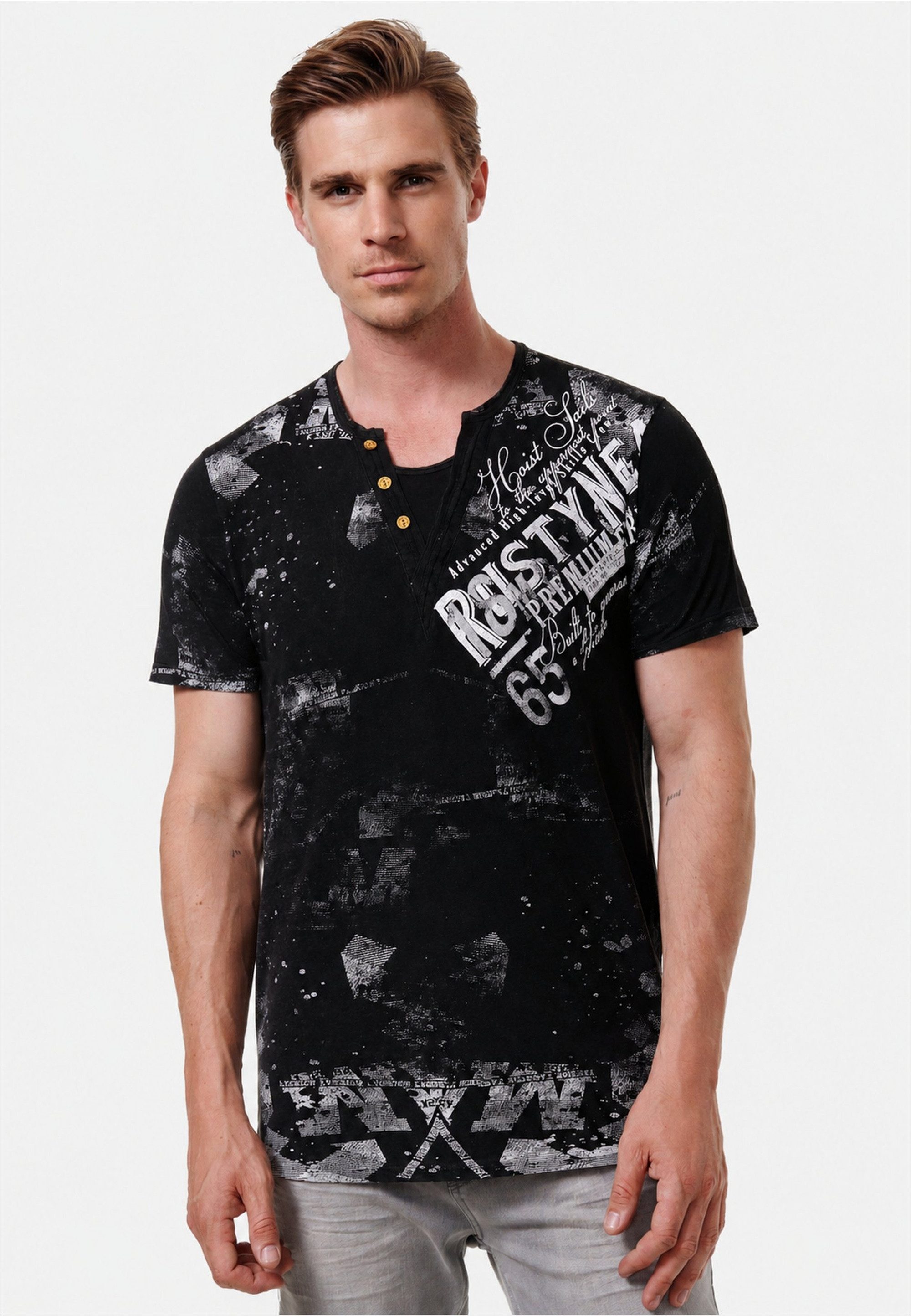 Rusty Neal T-Shirt im coolen Used-Look-Design