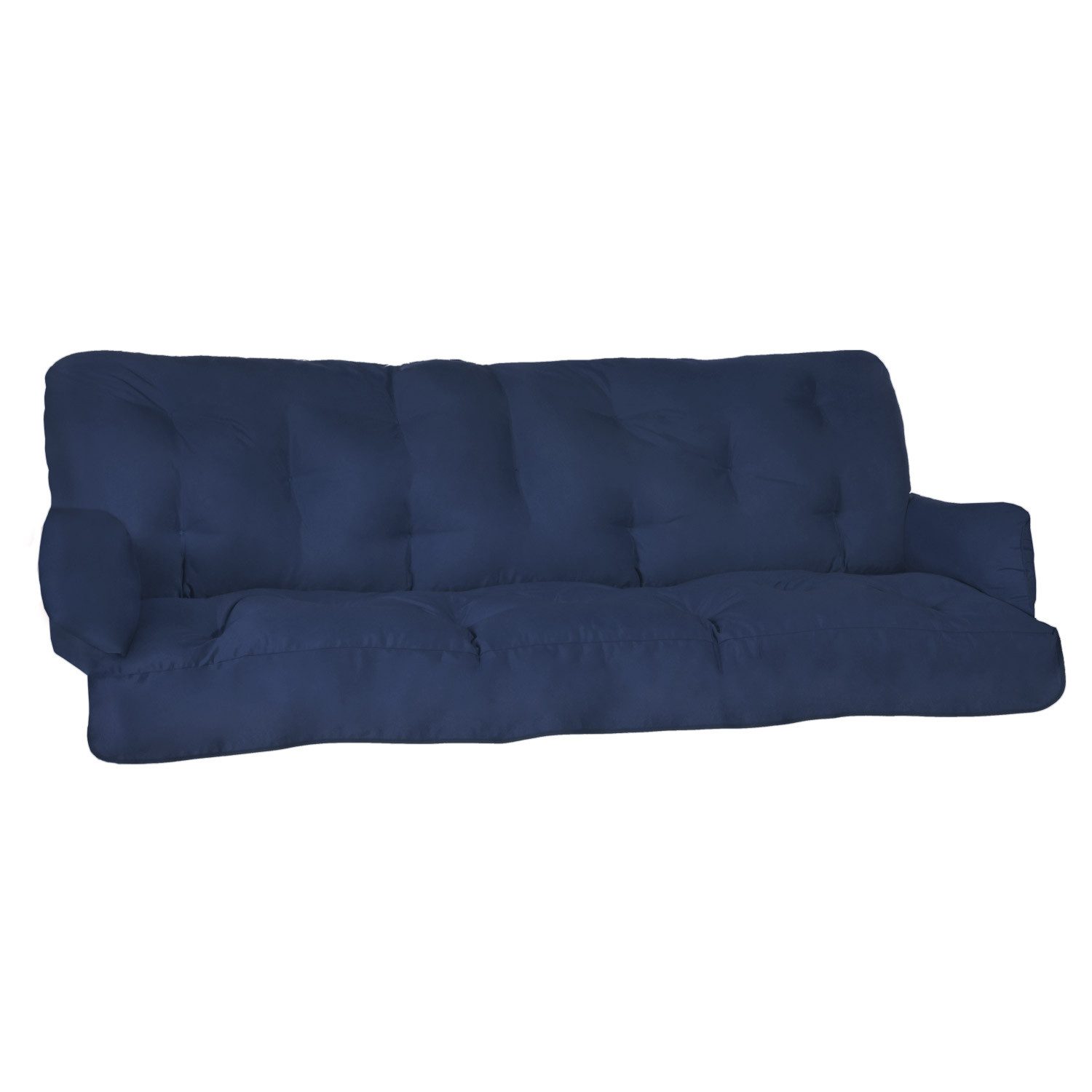 Beautissu Sitzauflage Sitzkissen für Hollywoodschaukel Flair HS, 180x50x8cm, Dunkelblau, Garten Auflage mit Zwei Kissen, Polster für Gartenbank Polsterauflage