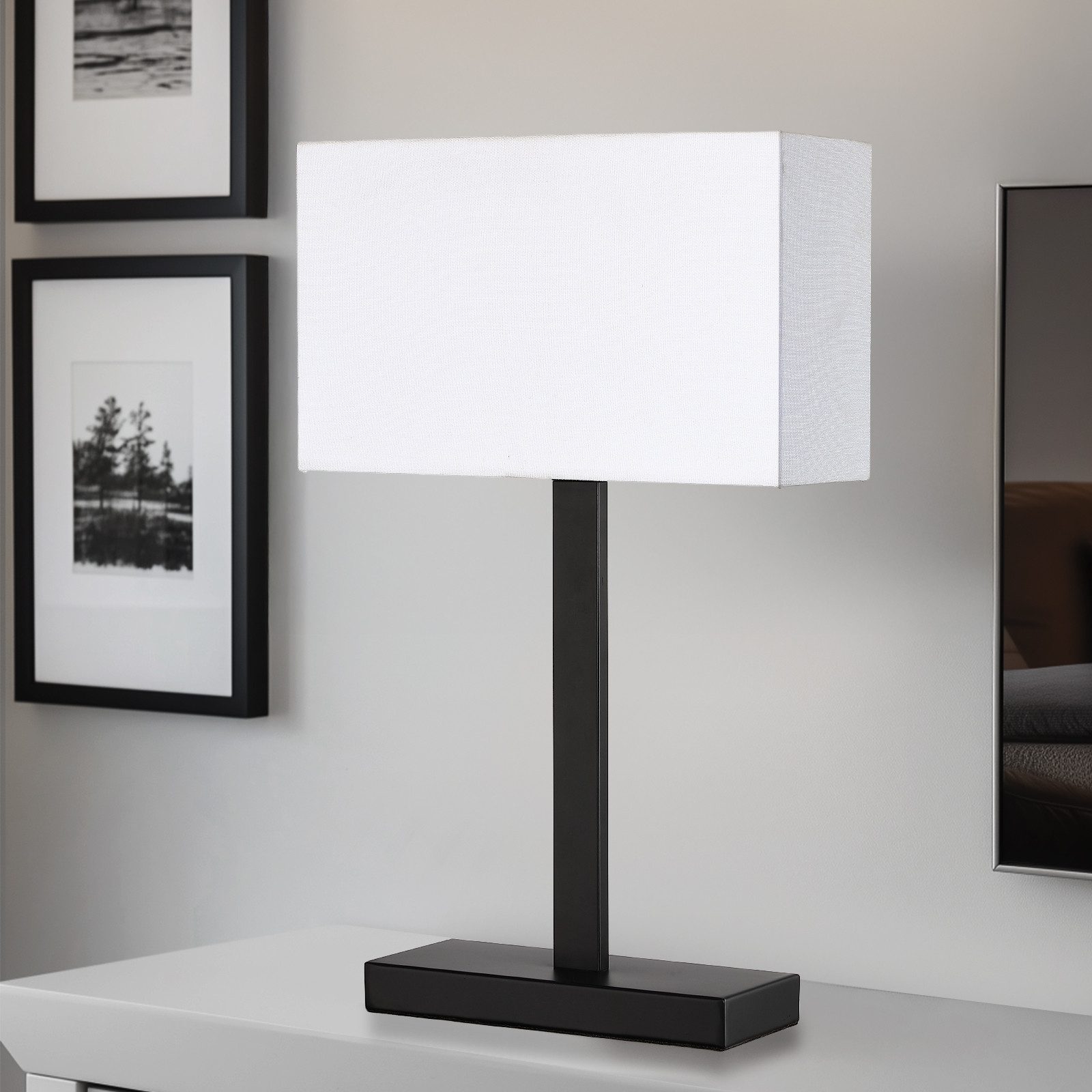 STANBOW Tischleuchte Tischlampe mit Leinenschirm & Metallsockel im Modern-S günstig online kaufen