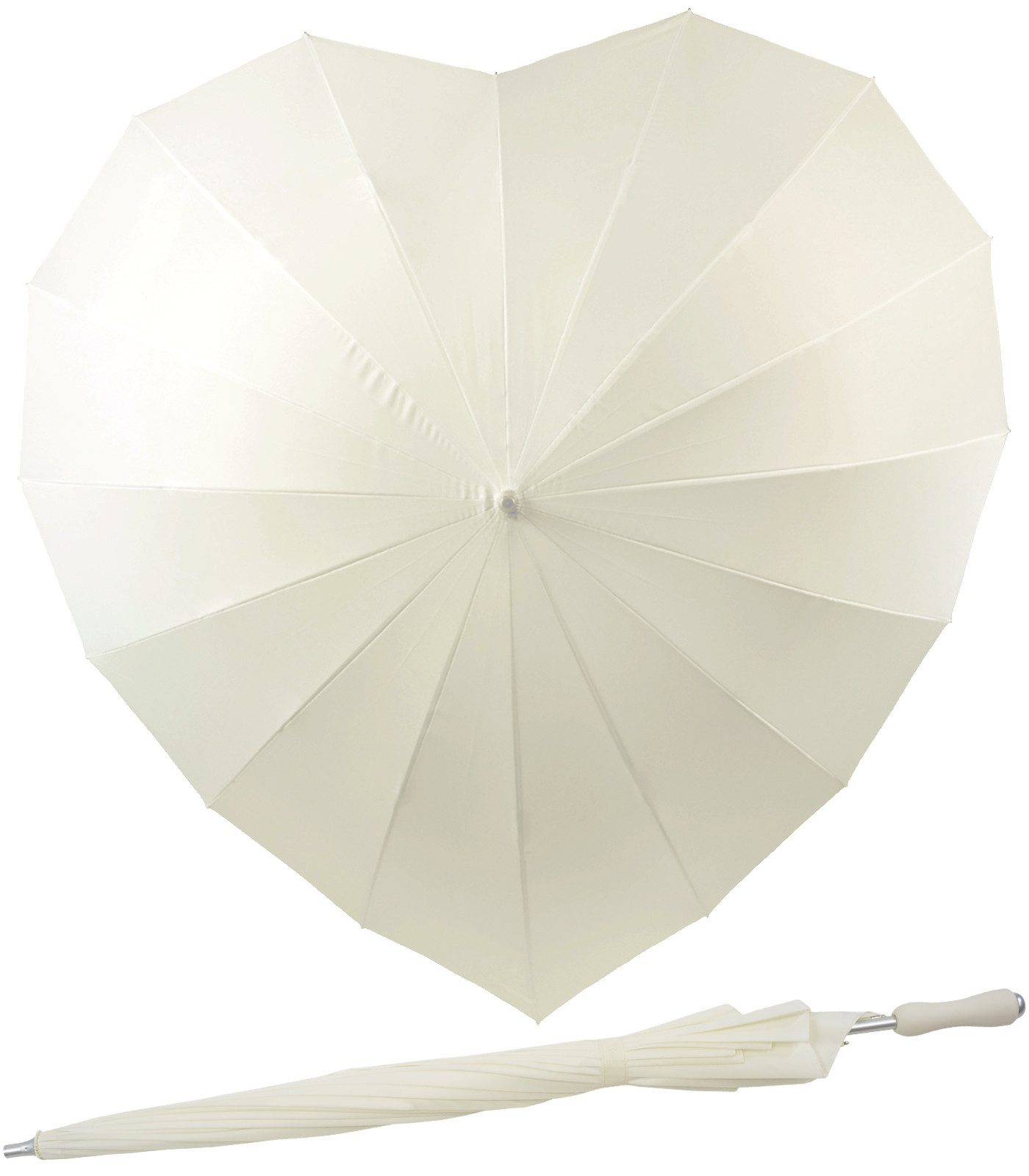 iX-brella Stockregenschirm XXL Herz Hochzeitsschirm Brautschirm Wedding Heart, extra groß für das Hochzeitspaar