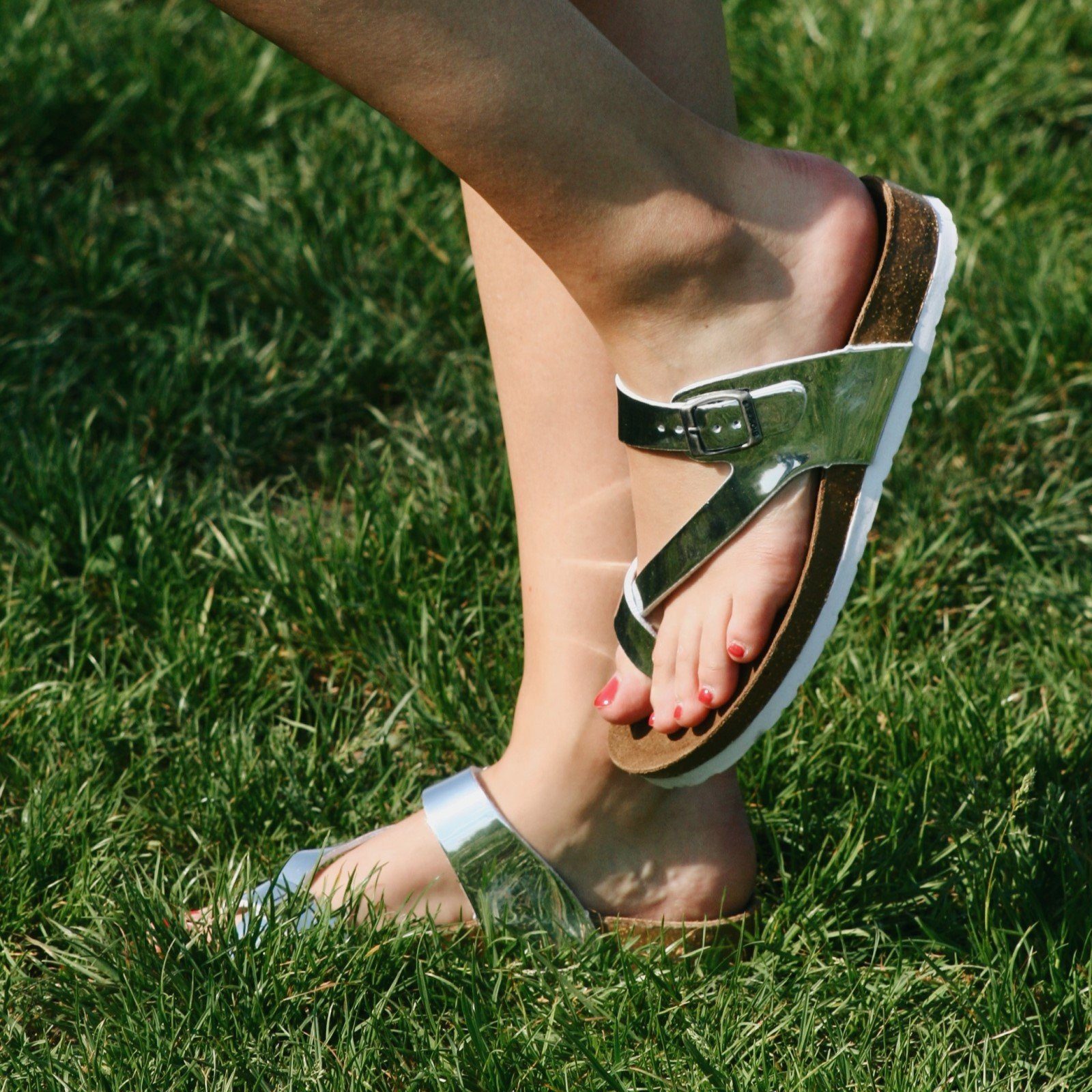 Leonie Sandalen Easy & Silber 37 Comfort 42 Größe Biosoft Damen - Walk Sandale