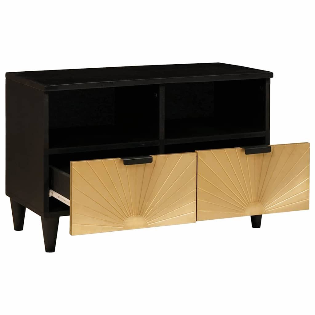vidaXL TV-Schrank TV-Schränk Schwarz und Gold 70 x 33 x 46 cm Holzwerkstoff (1-St)