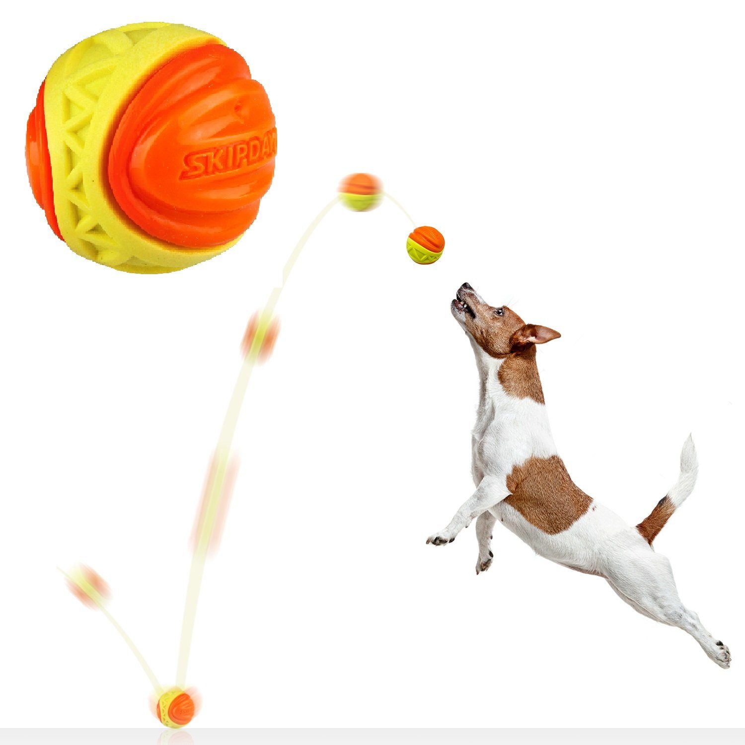 Skipdawg Tierball X-Foam Ball, aus TPR robust, springt gut, sehr gut für Ballschleuder