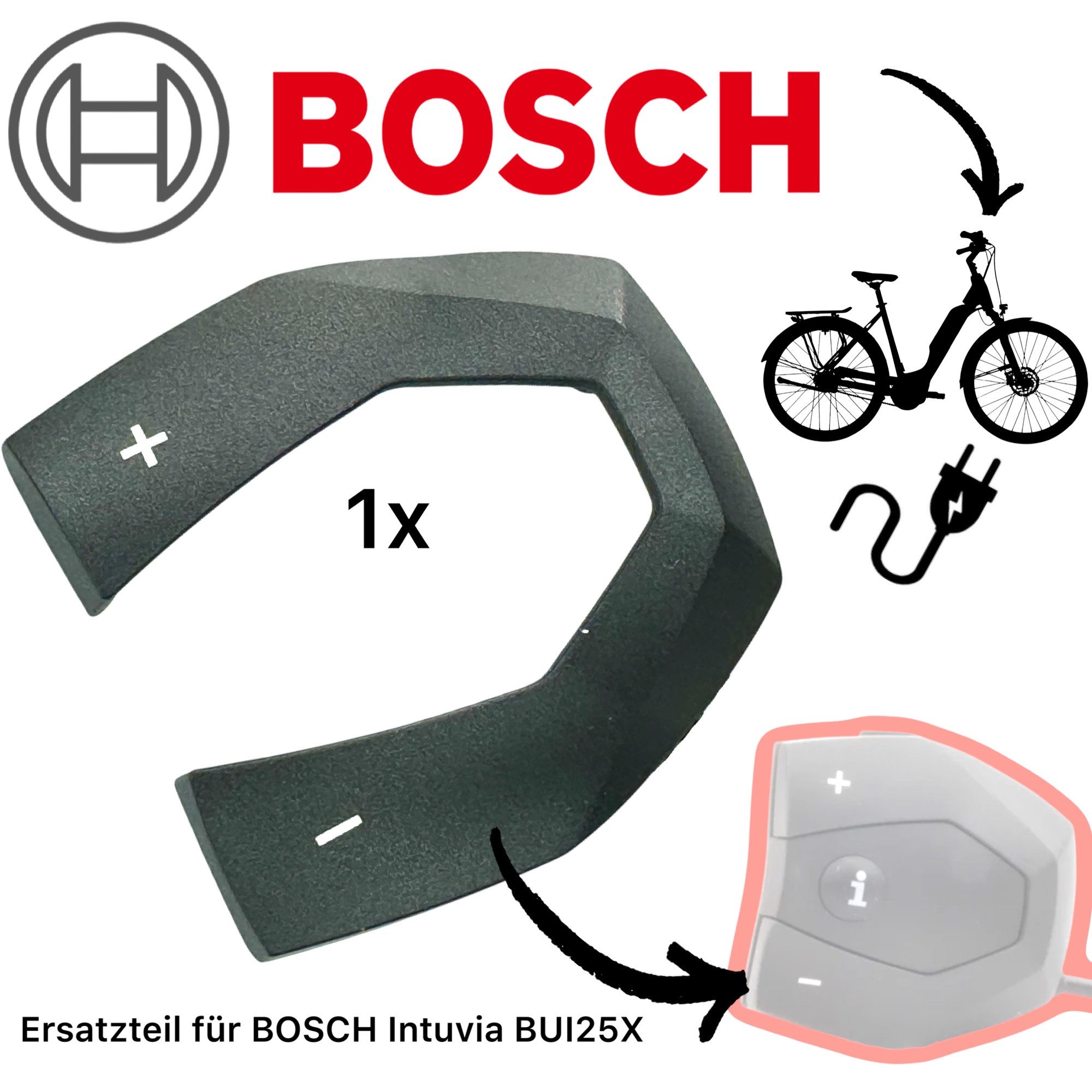 BOSCH Fahrradkurbel Bosch E-bike Intuvia Schaltwippen für Bedienheinheit Gen2 Gen 3 Gen4