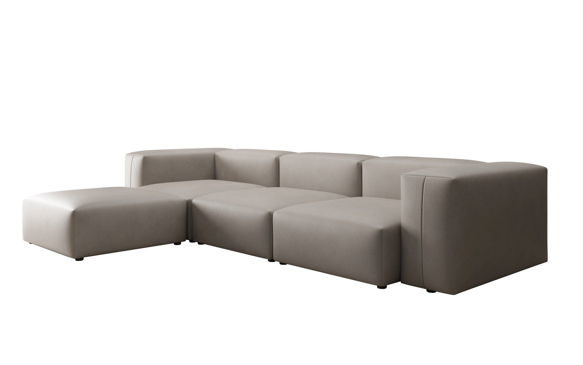 Luxusbetten24 Ecksofa Designer L Sofa Snug, mit Bezug aus pflegeleichtem Echtleder