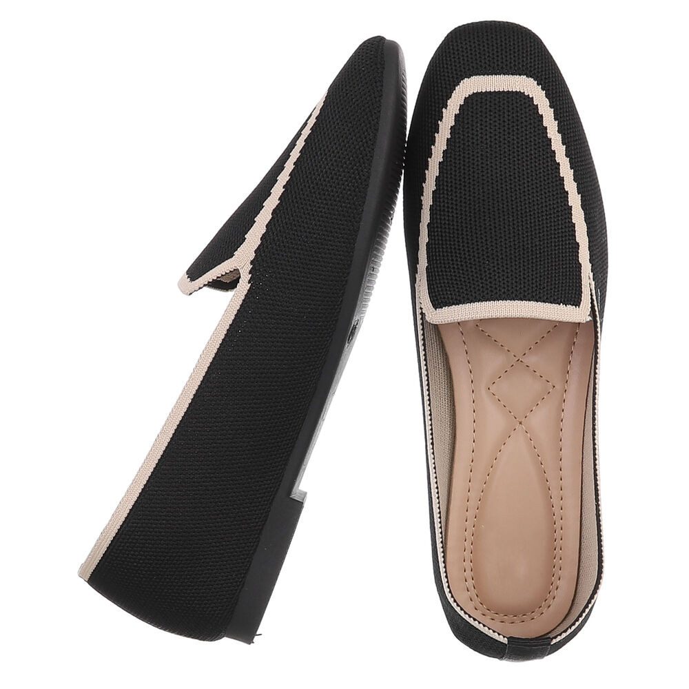 Ital-Design Atmungsaktiver Slipper für Damen – Komfort und Stil Slipper (91261212) Blockabsatz Mokassins in Schwarz