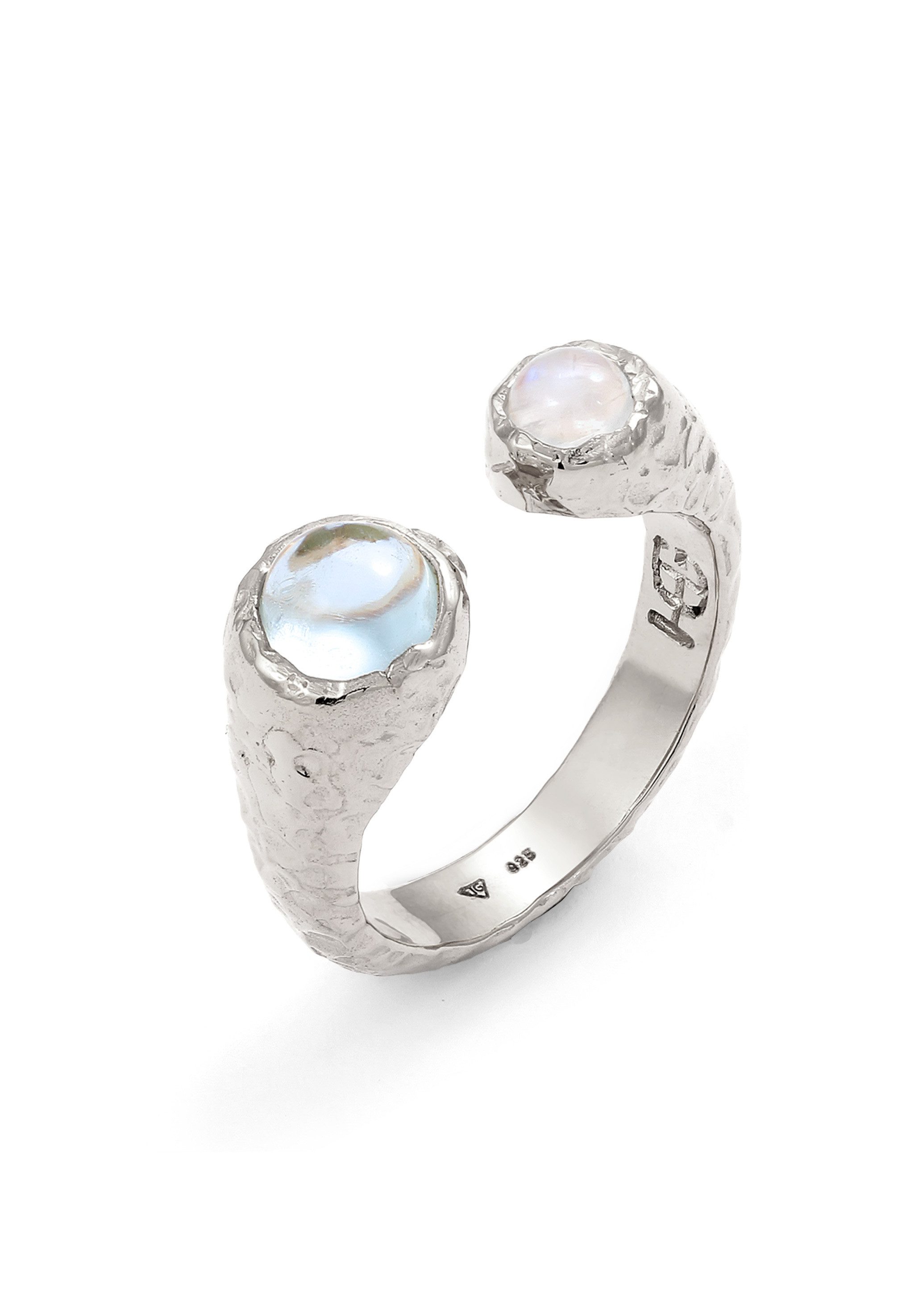 HAZE & GLORY Fingerring Mondstein Aquamarin günstig online kaufen