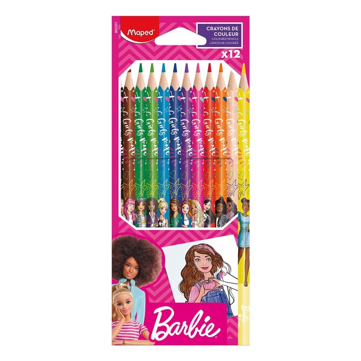 MAPED Buntstift Barbie®, (12-tlg), 12 Farben