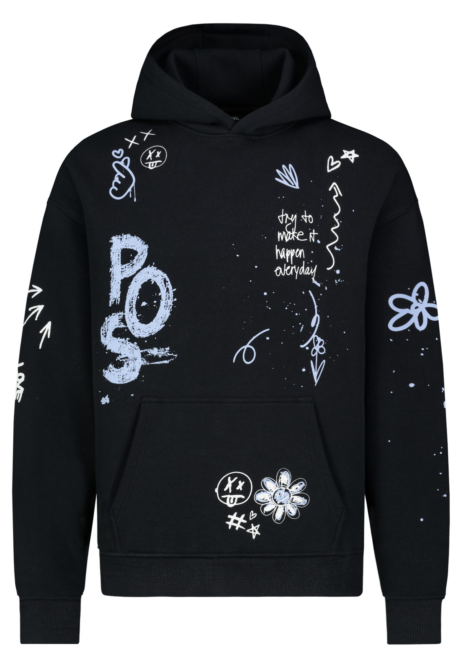 SUBLEVEL Hoodie Herren Kapuzenpullover mit Prints und Grafik Sweater, Kapuz günstig online kaufen